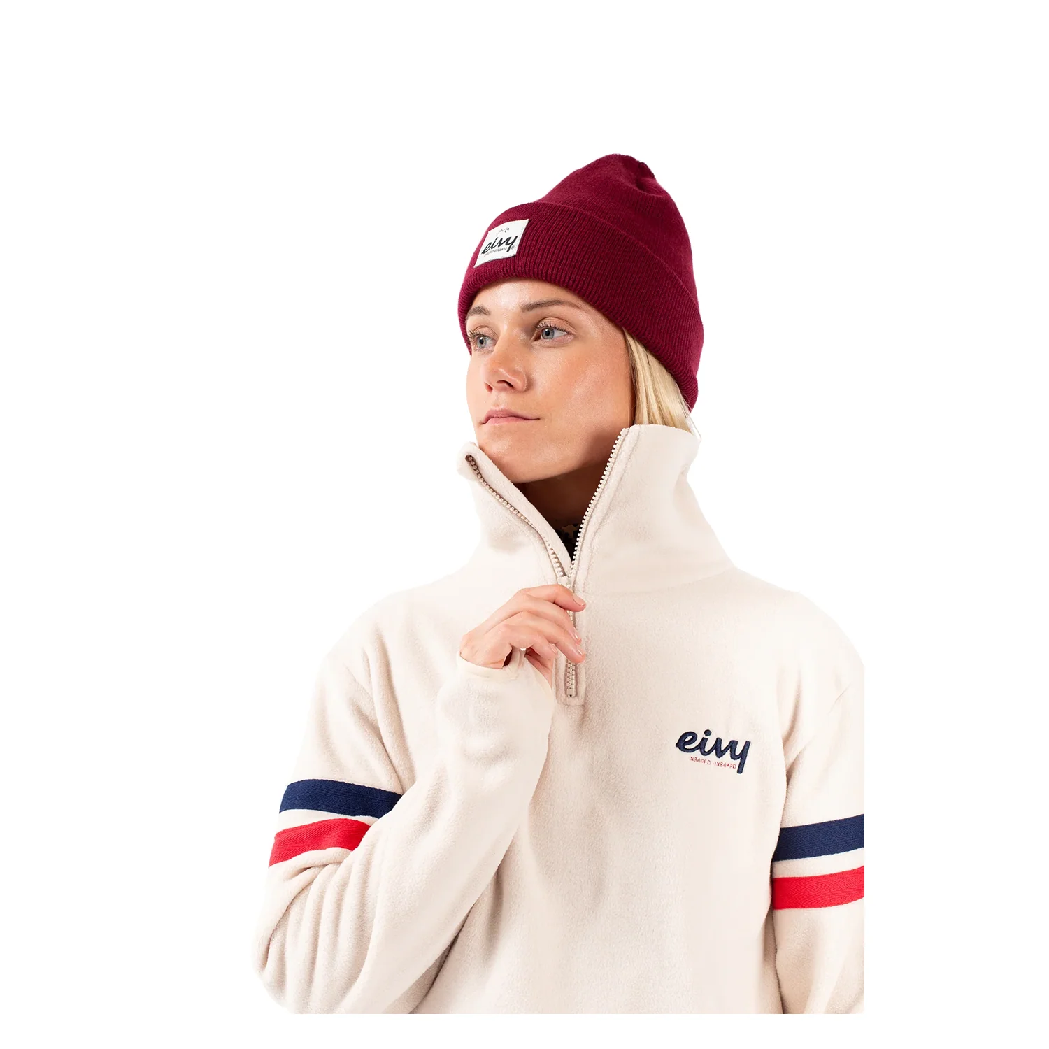 Eivy Women's Peg Zip Cropped Fleece 2024 Off White - Image 3