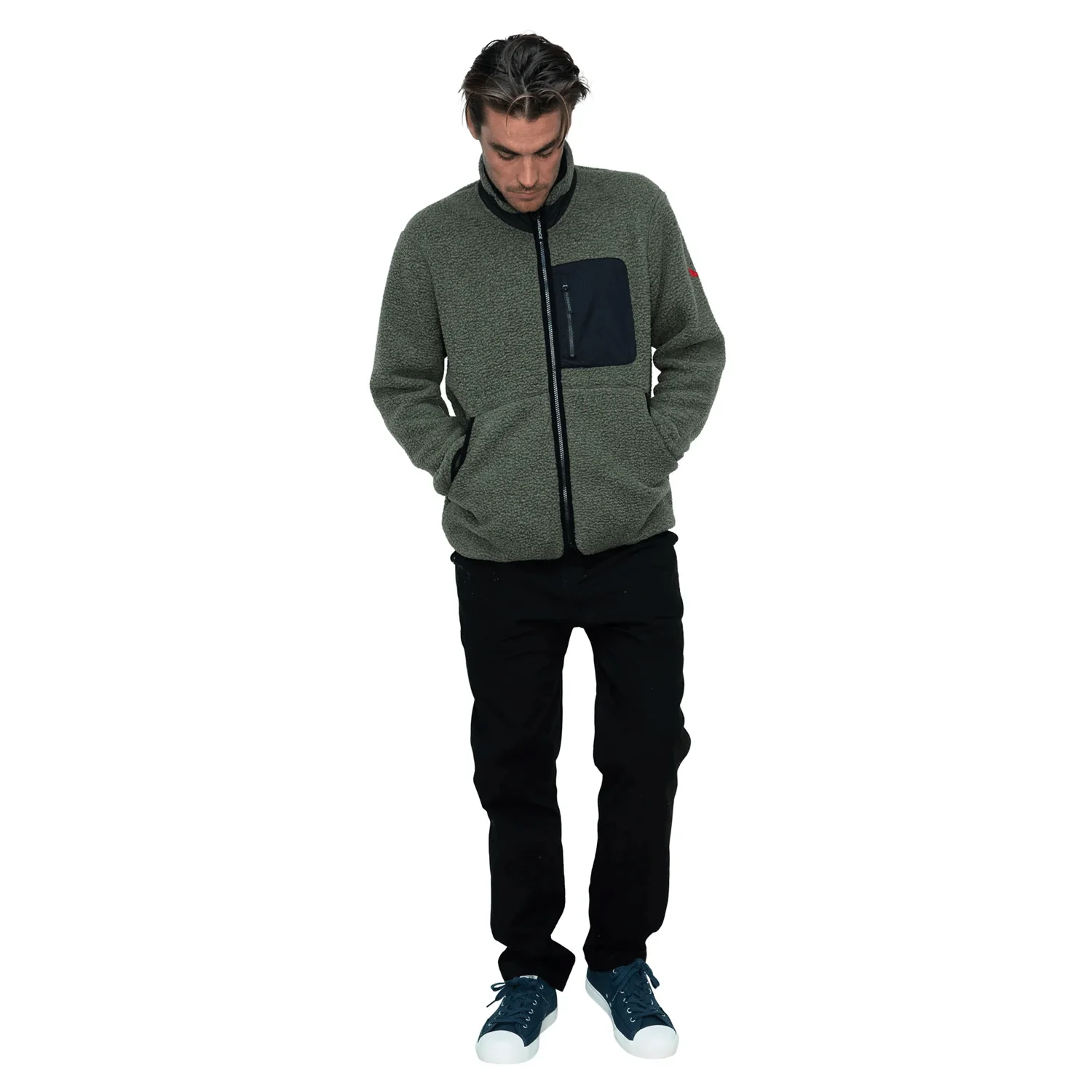 Florence Marine X Men's High Pile Utility Fleece Jacket Thyme - Image 4