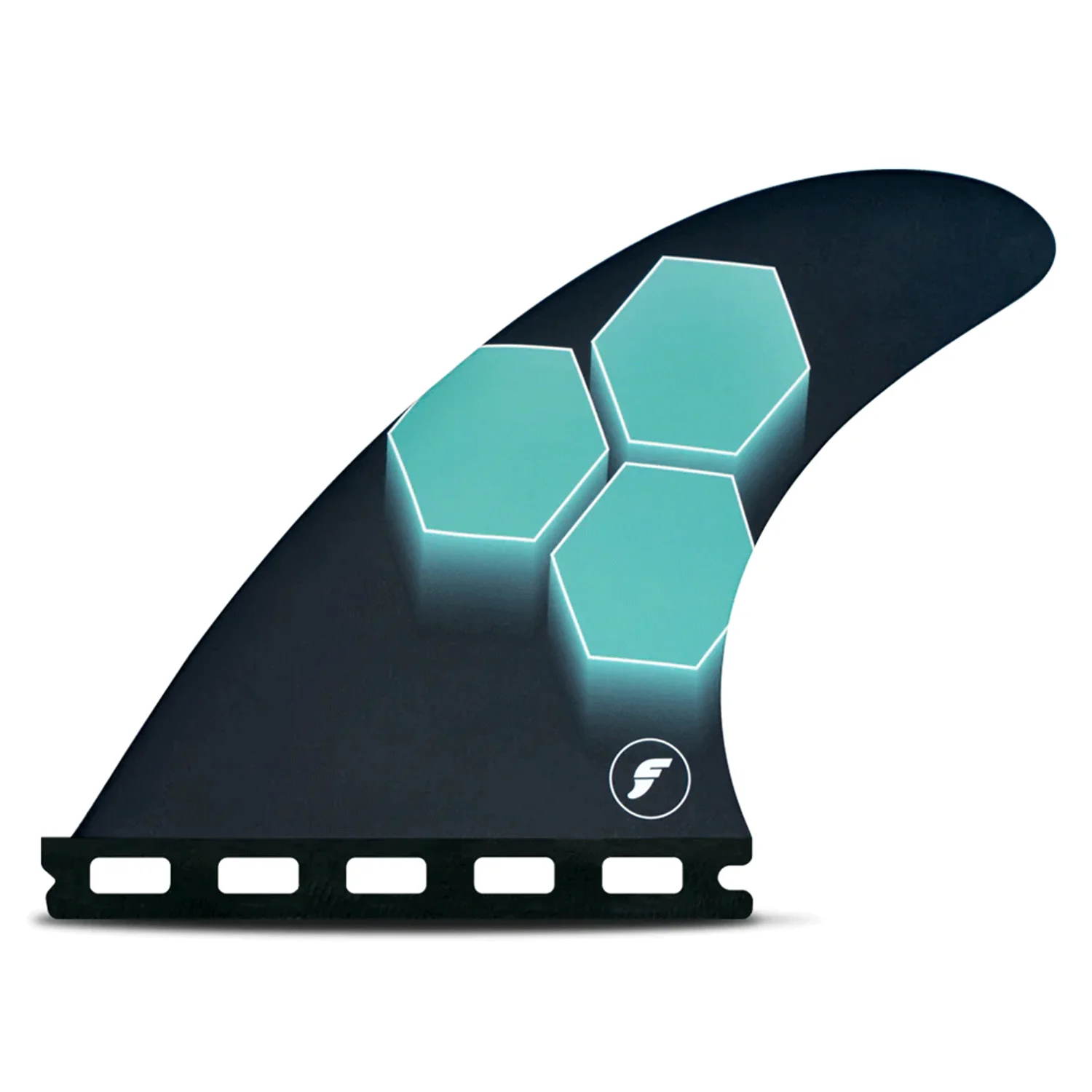 Futures Thruster AM1 Honeycomb Surf Fins Teal/Navy Medium - Image 2