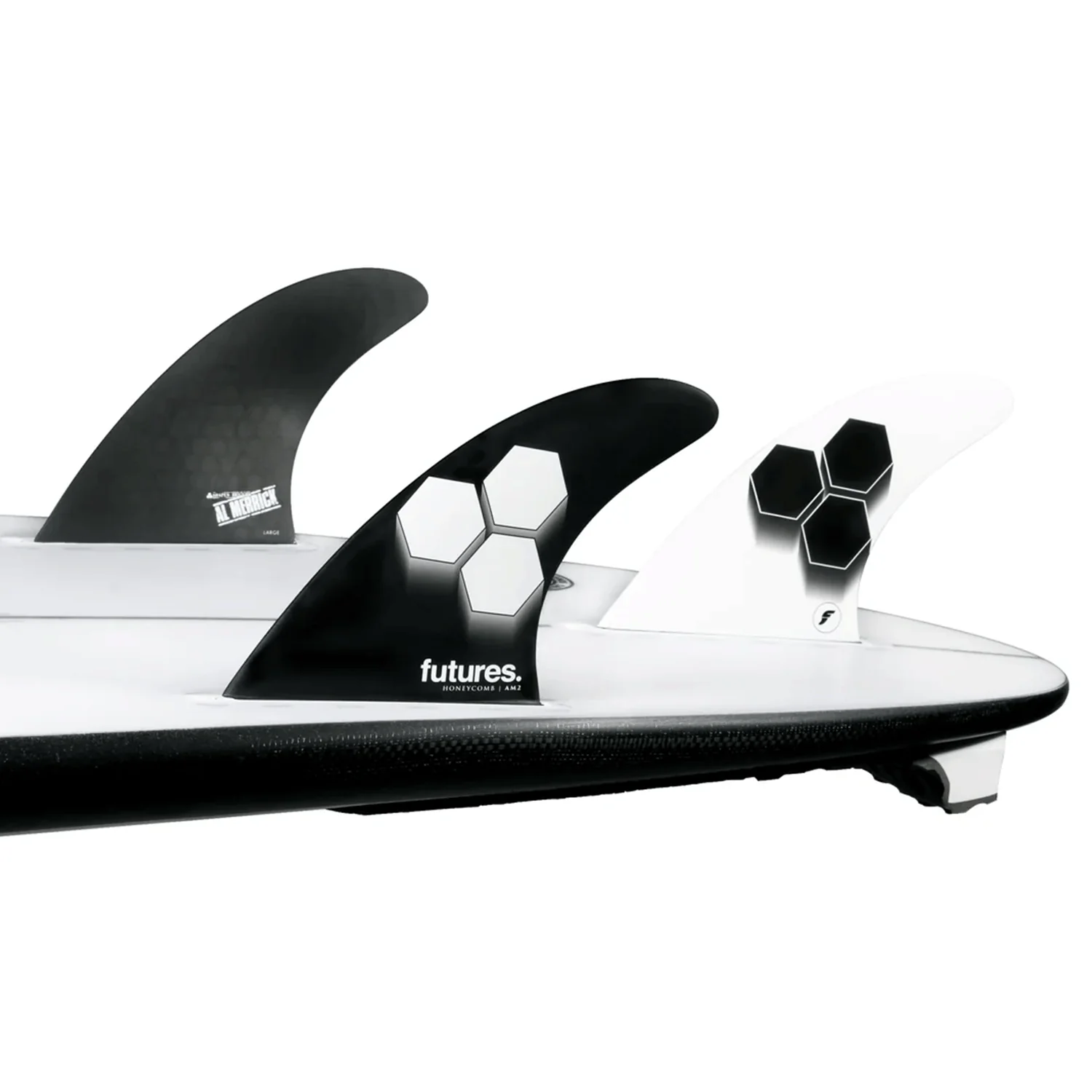 Futures Thruster AM2 Honeycomb Surf Fins Black/White Large - Image 3