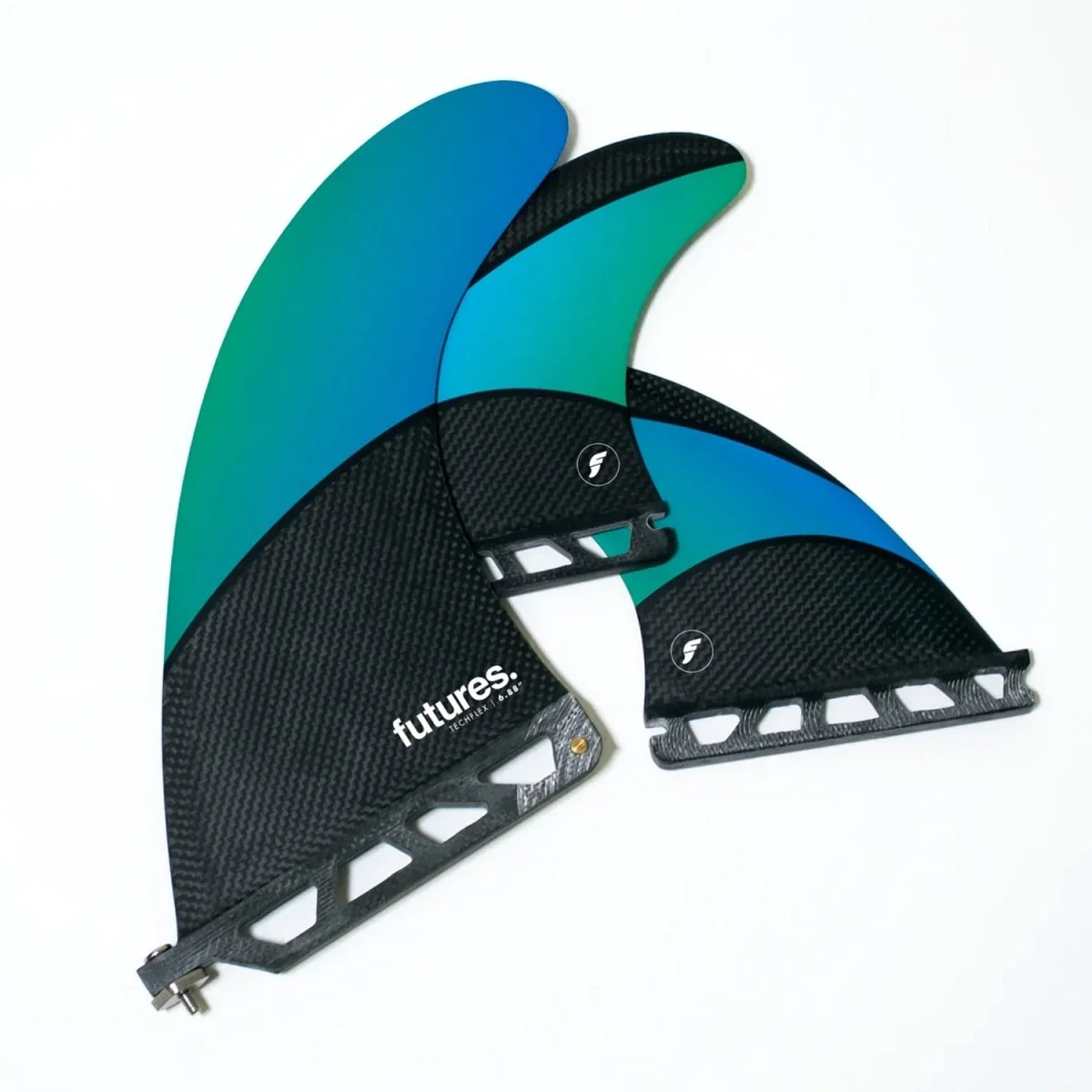 Futures 2+1 Techflex Techflex Surf Fins Blue/Green - Image 2