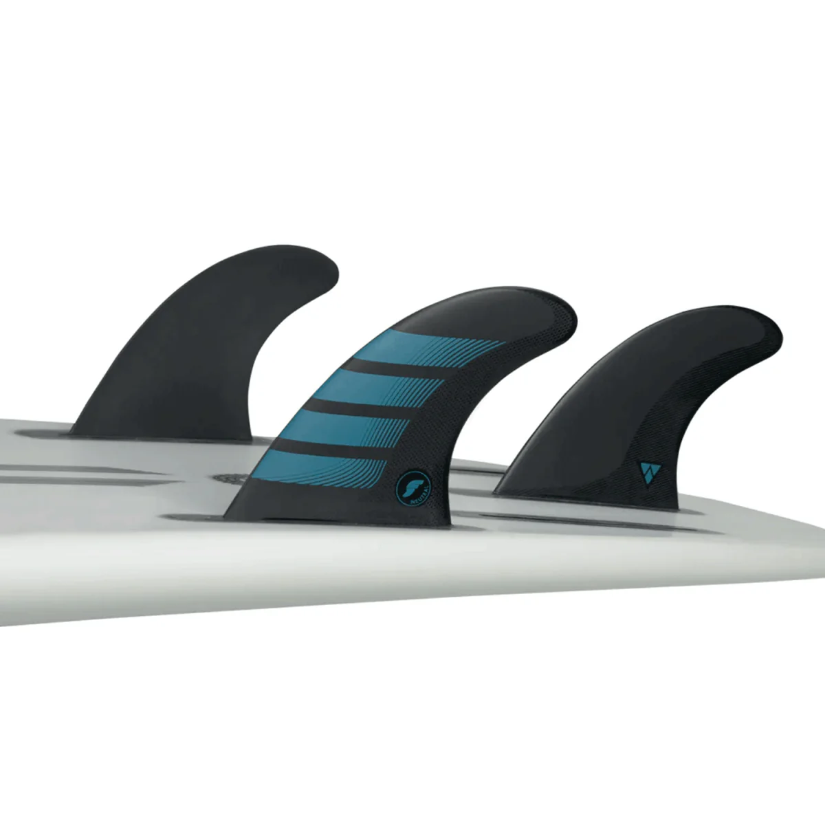 Futures F4 Thruster Alpha Carbon/Aqua Surf Fins Small - Image 2