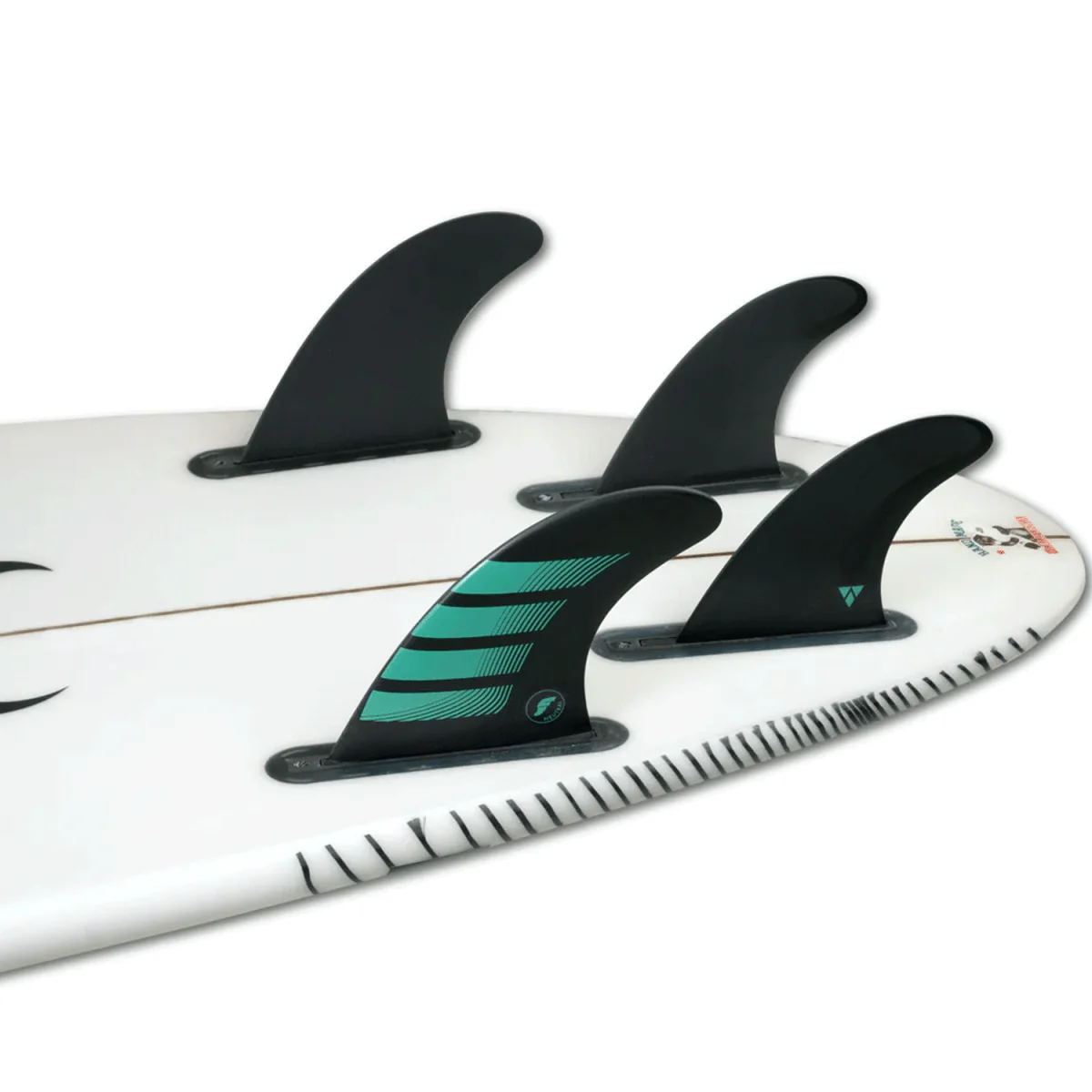 Futures F6 Alpha 5 Fin Set Carbon/Teal Medium - Image 2