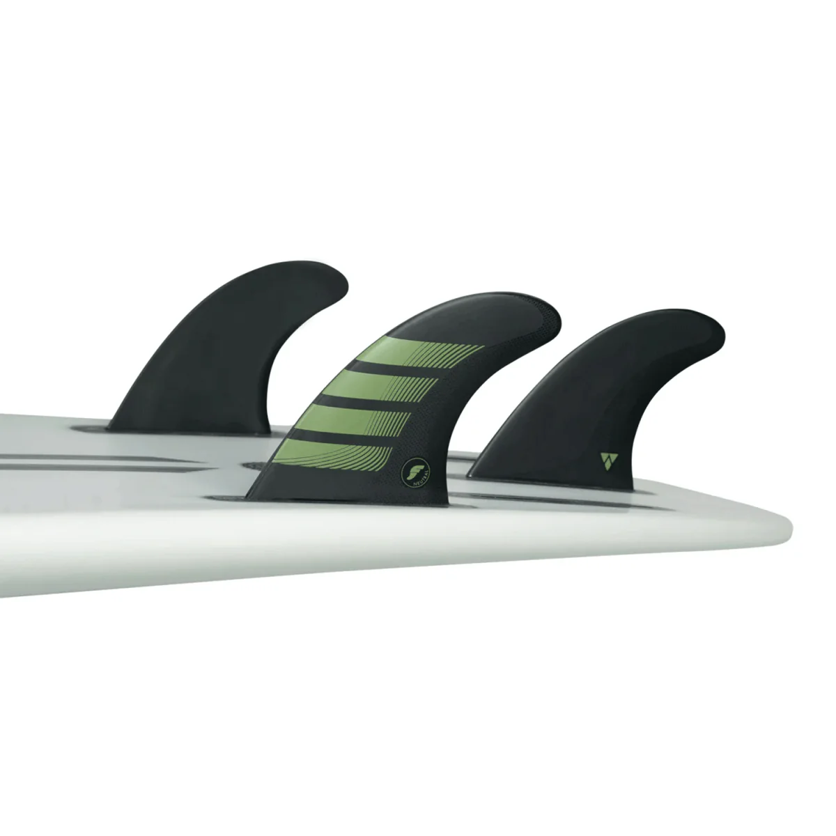 Futures F8 Thruster Alpha Carbon/Olive Surf Fins Large - Image 2