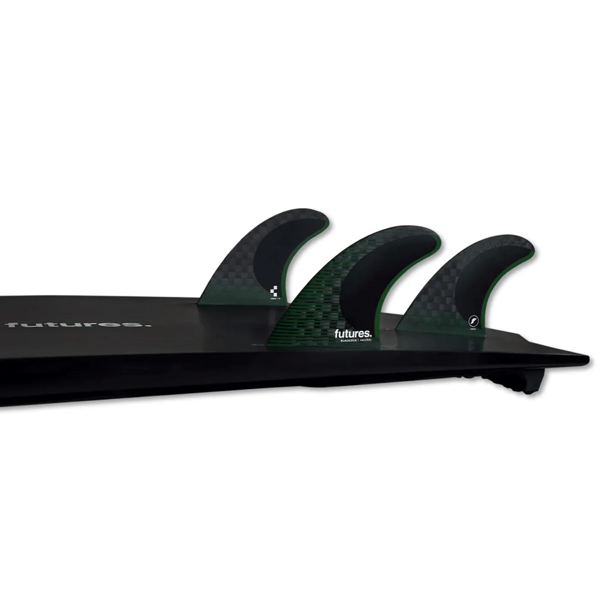 Futures F8 Thruster Blackstix Green Surf Fins Large - Image 2