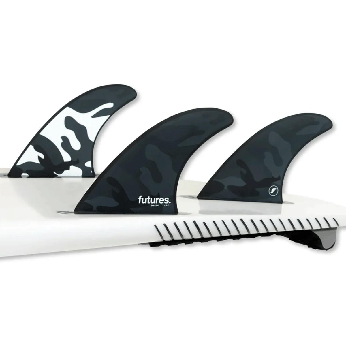 Futures Jordy Smith Thruster Honeycomb Black Camo Surf Fins Large - Image 2