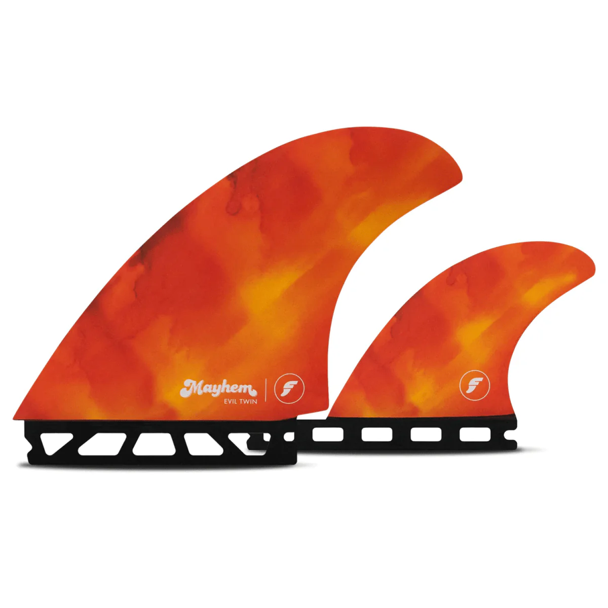 Futures Mayhem Evil Twin +1 Honeycomb Red/Orange Surf Fins Medium - Image 2
