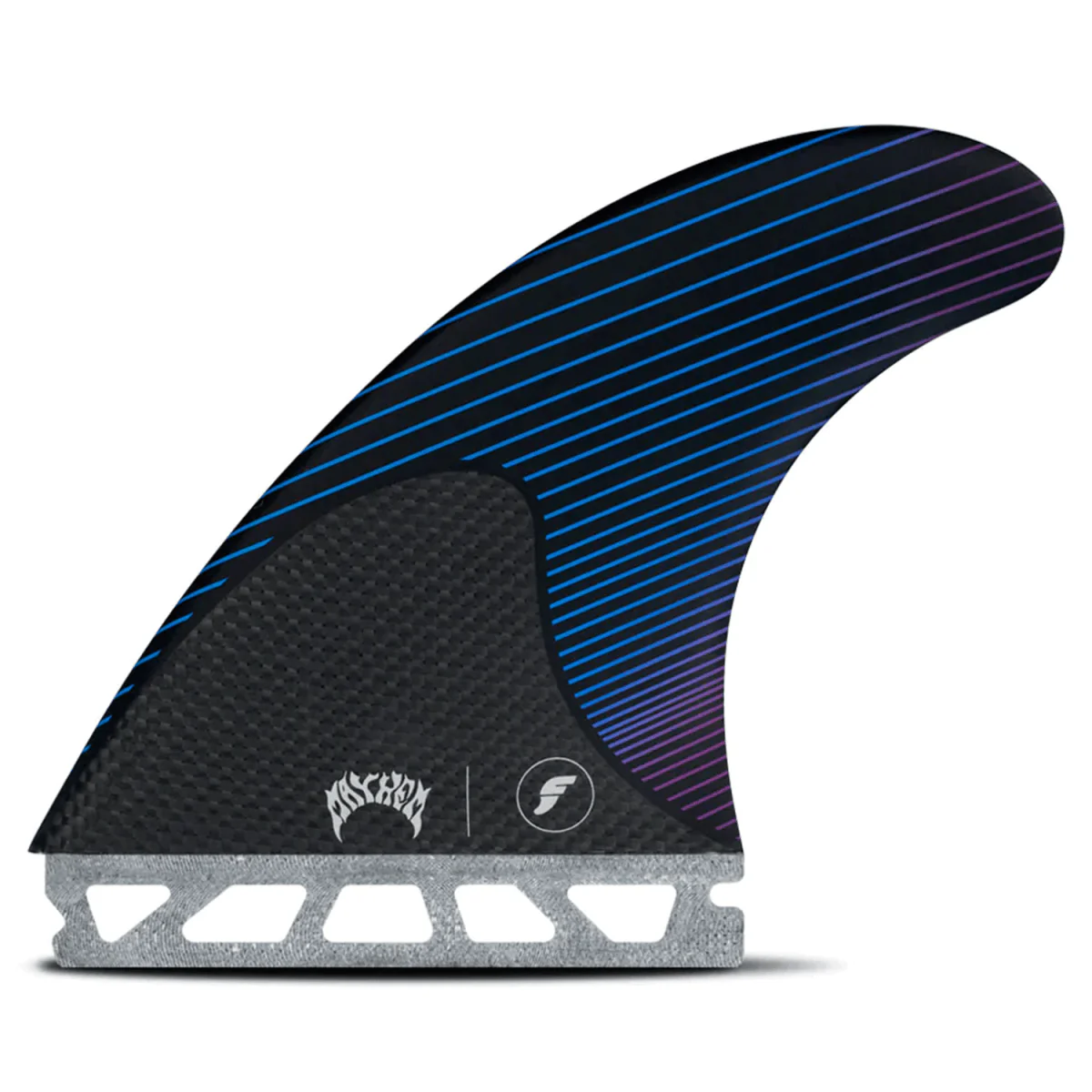 Futures Mayhem Thruster Honeycomb/Carbon Blue/Violet Surf Fins Large - Image 2