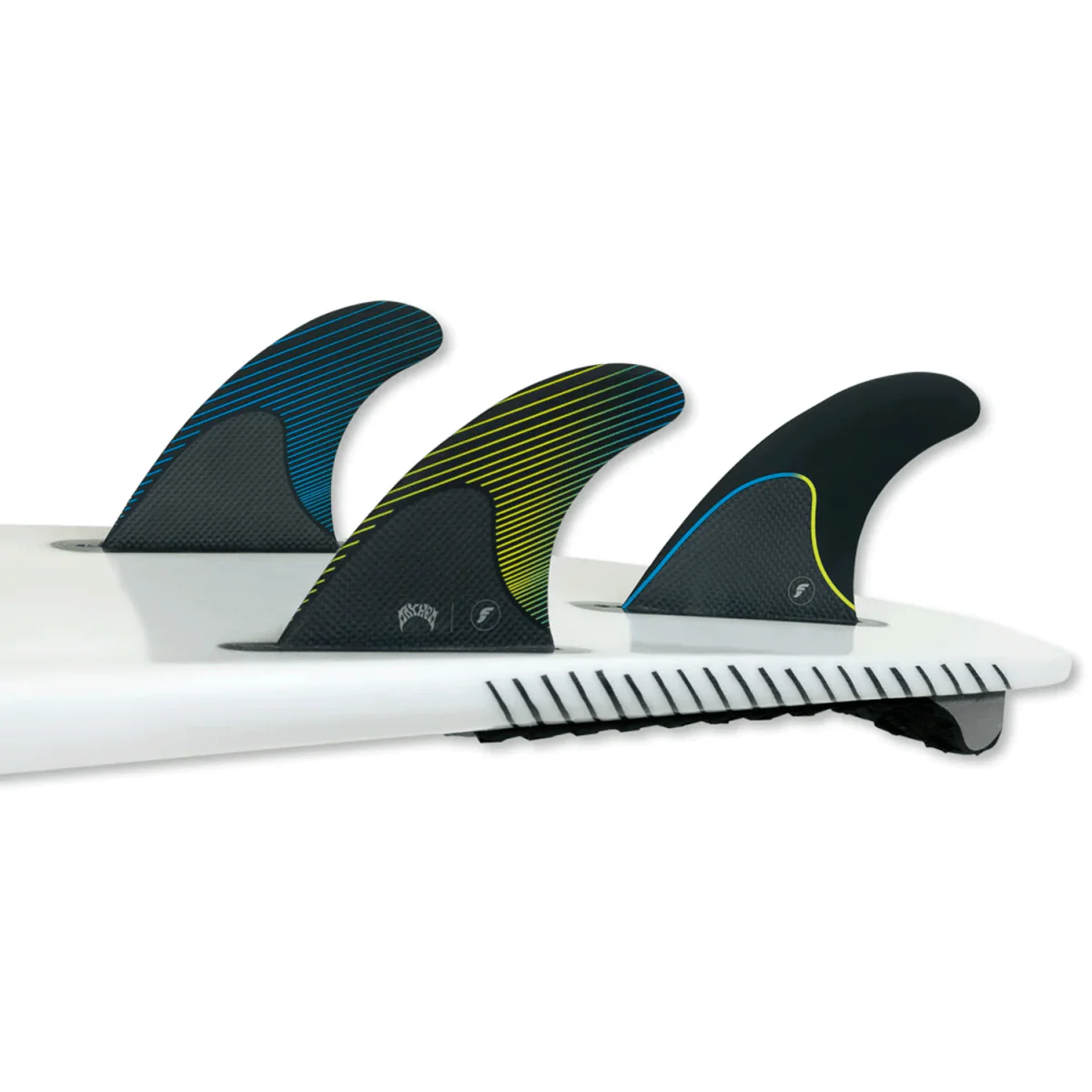 Futures Mayhem Thruster Honeycomb/Carbon Yellow/Blue Surf Fins Medium - Image 2