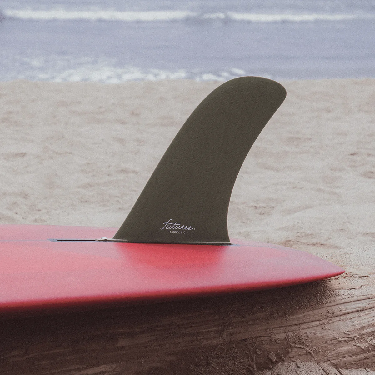 Futures Rudder Fiberglass Surf Fins Hunter Green 9" - Image 2