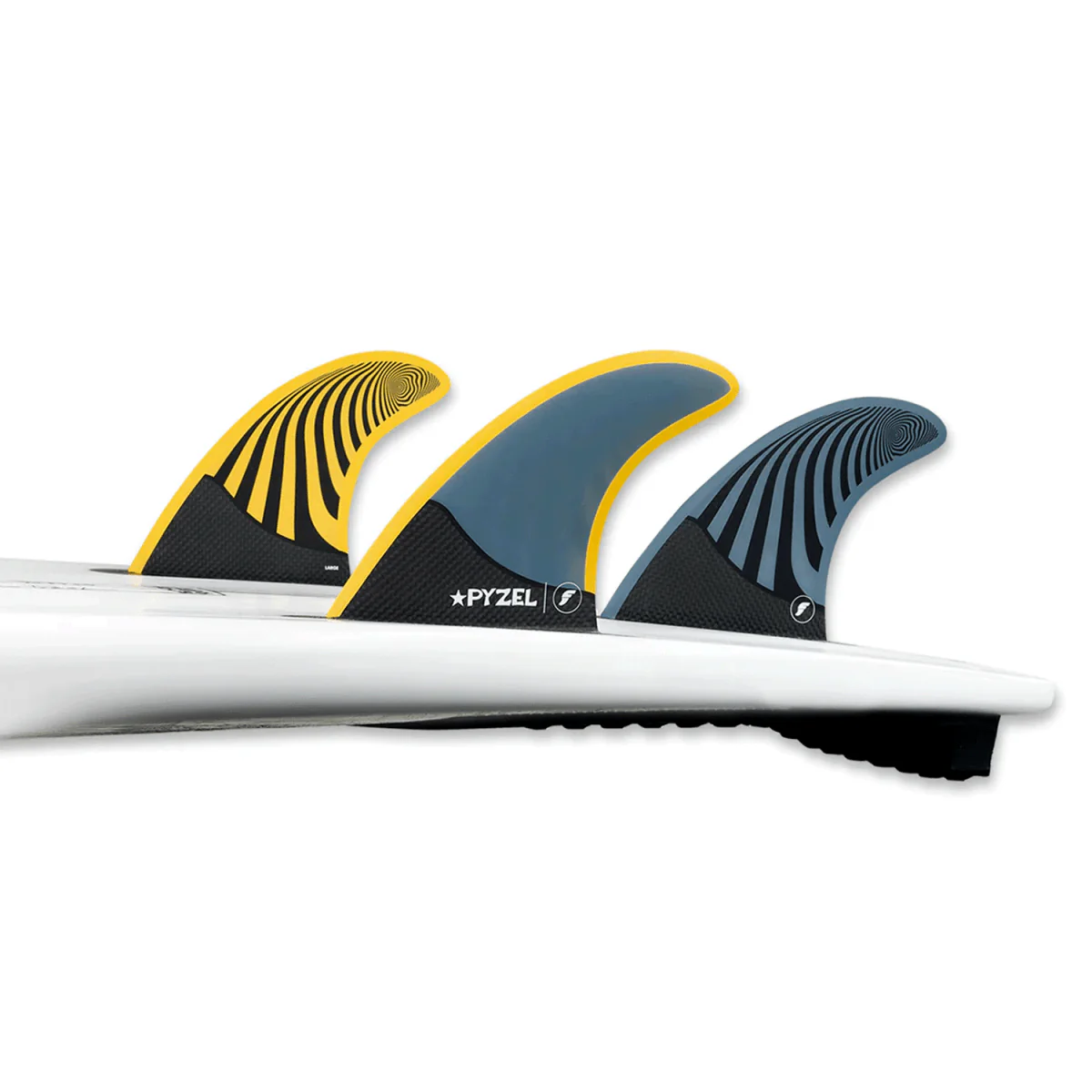 Futures Thruster Pyzel Honeycomb/Carbon Surf Fin Blue/Yellow Large - Image 3