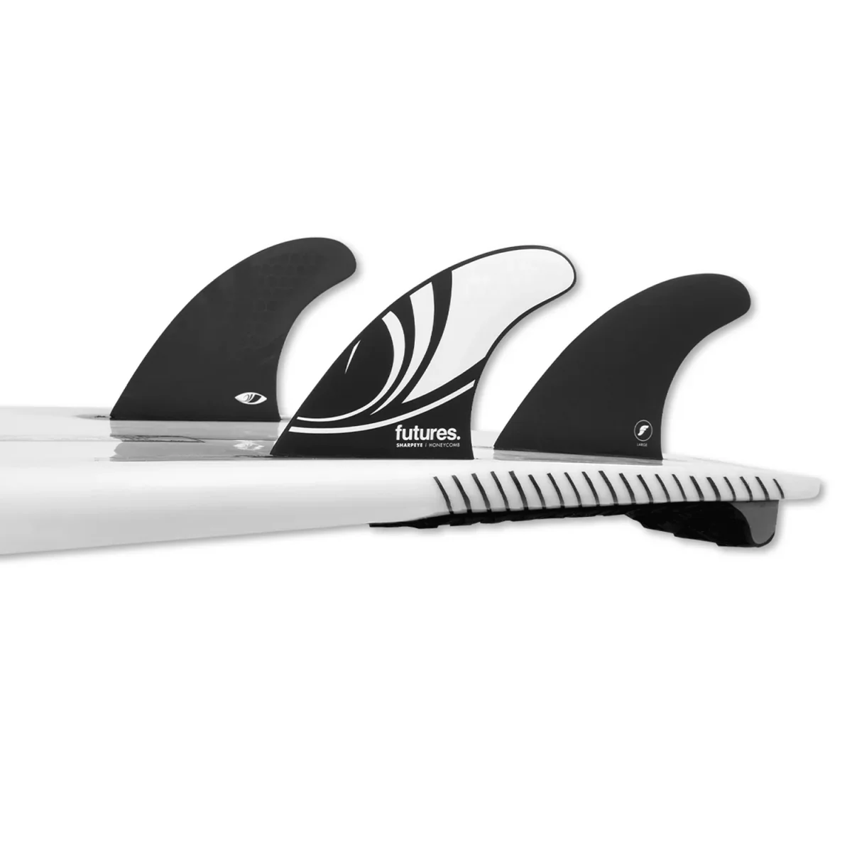 Futures Thruster Sharp Eye Honeycomb Surf Fins Black/White Large - Image 2