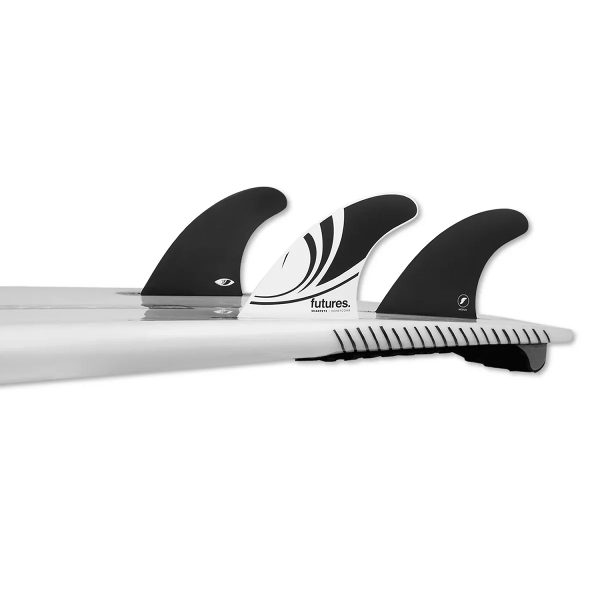 Futures Thruster Sharp Eye Honeycomb Surf Fins Black/White Medium - Image 2