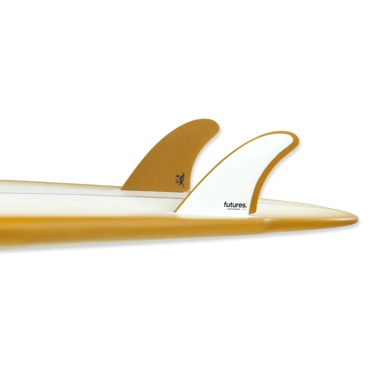 Futures Twin Christenson Fiberglass Surf Fins White/Brown - Image 2