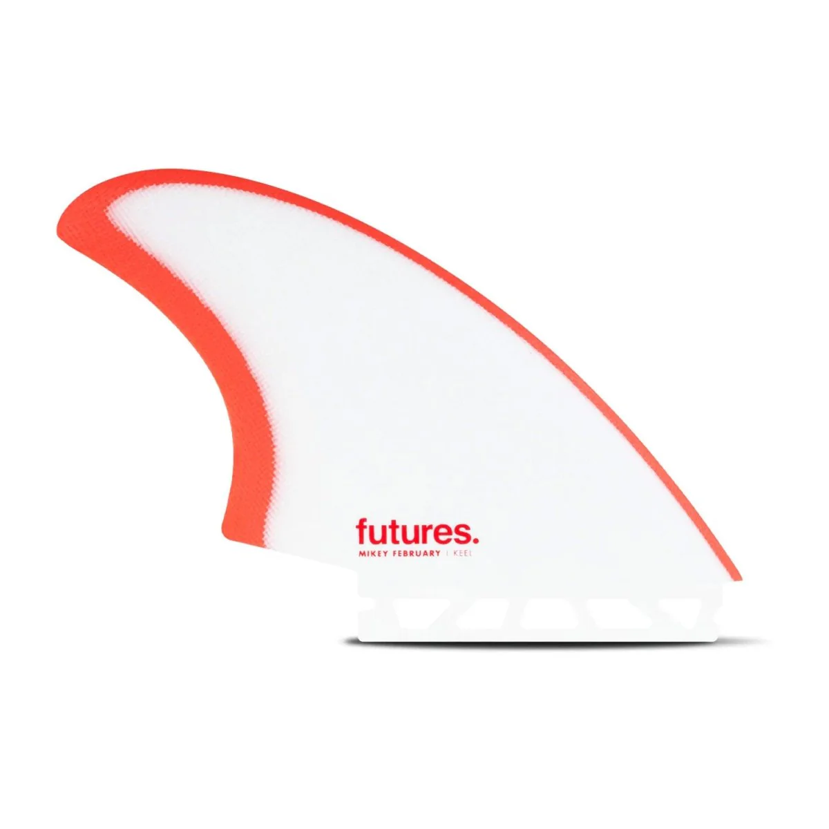 Futures Twin Fins Mikey February Keel Fiberglass Surf Fins Red/Grey - Image 2