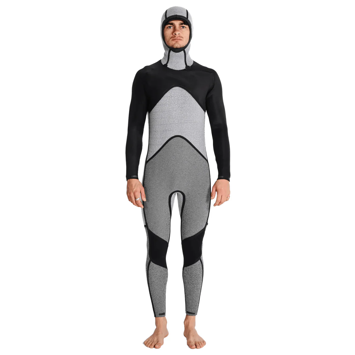 Haydenshapes by Dion Lee 5/4mm Hooded Chest Zip Wetsuit Black - Image 4