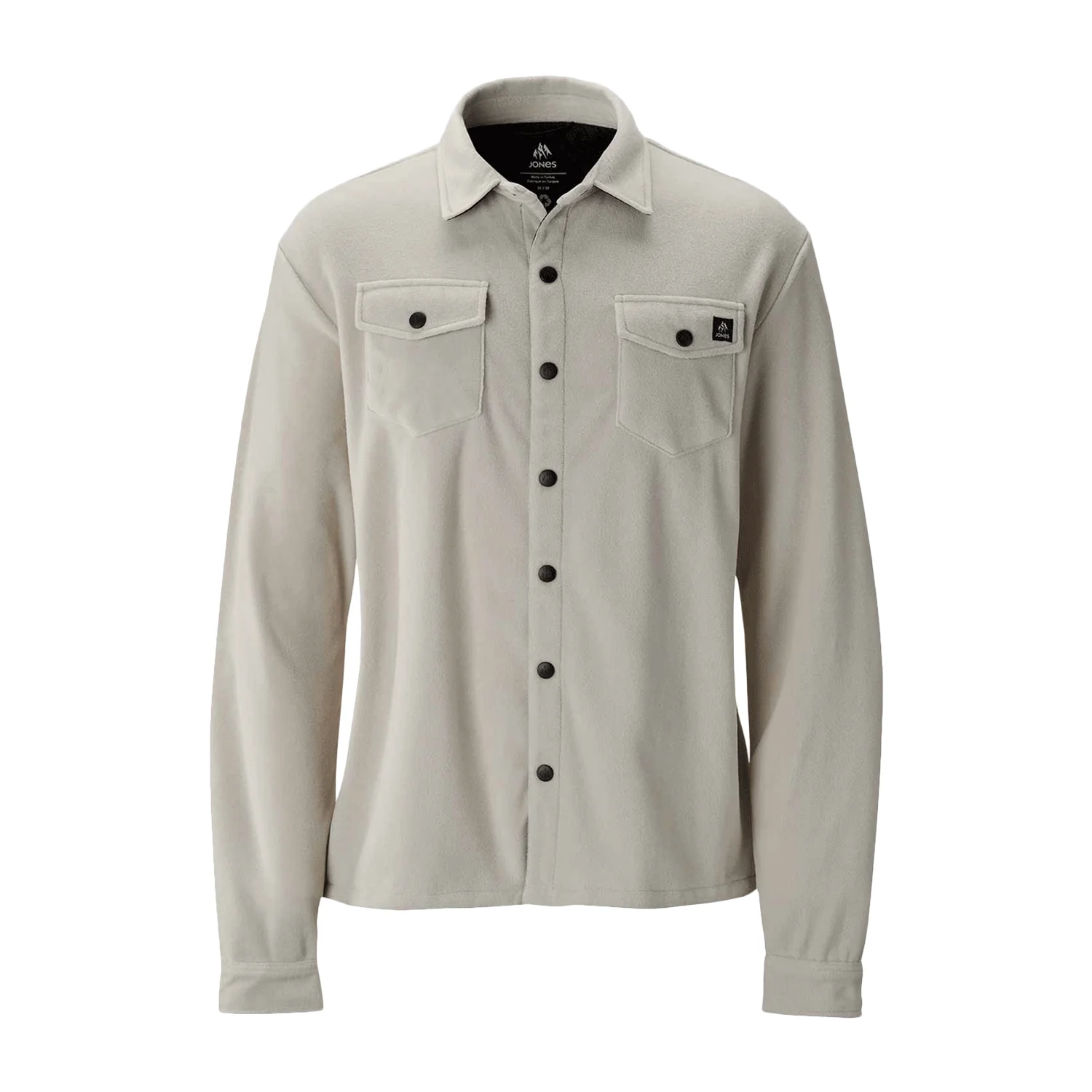 Jones Men's December Recycled Fleece Shirt Mineral Grey - Image 3