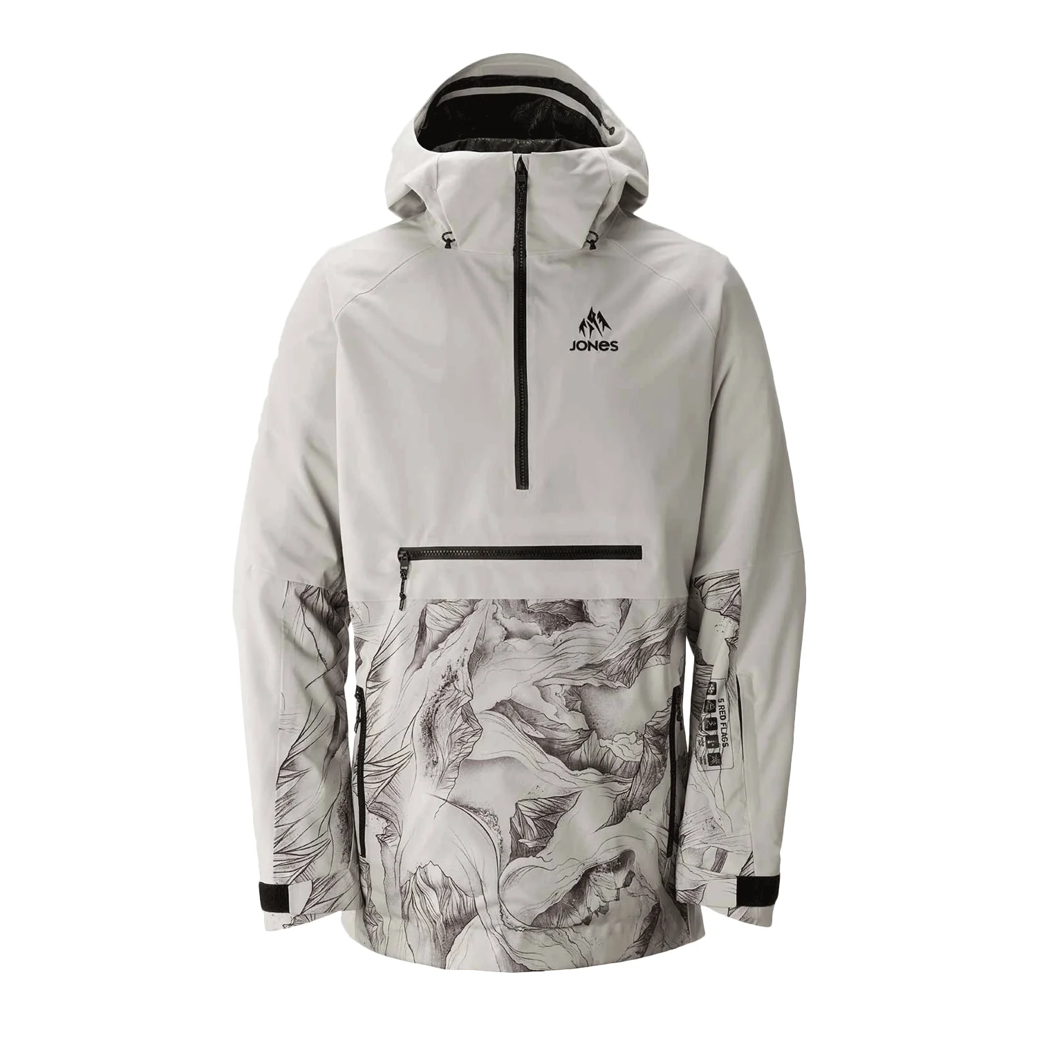 Jones Men's Mtn Surf Anorak Jacket 2024 Glacier Print/Mineral Grey - Image 3