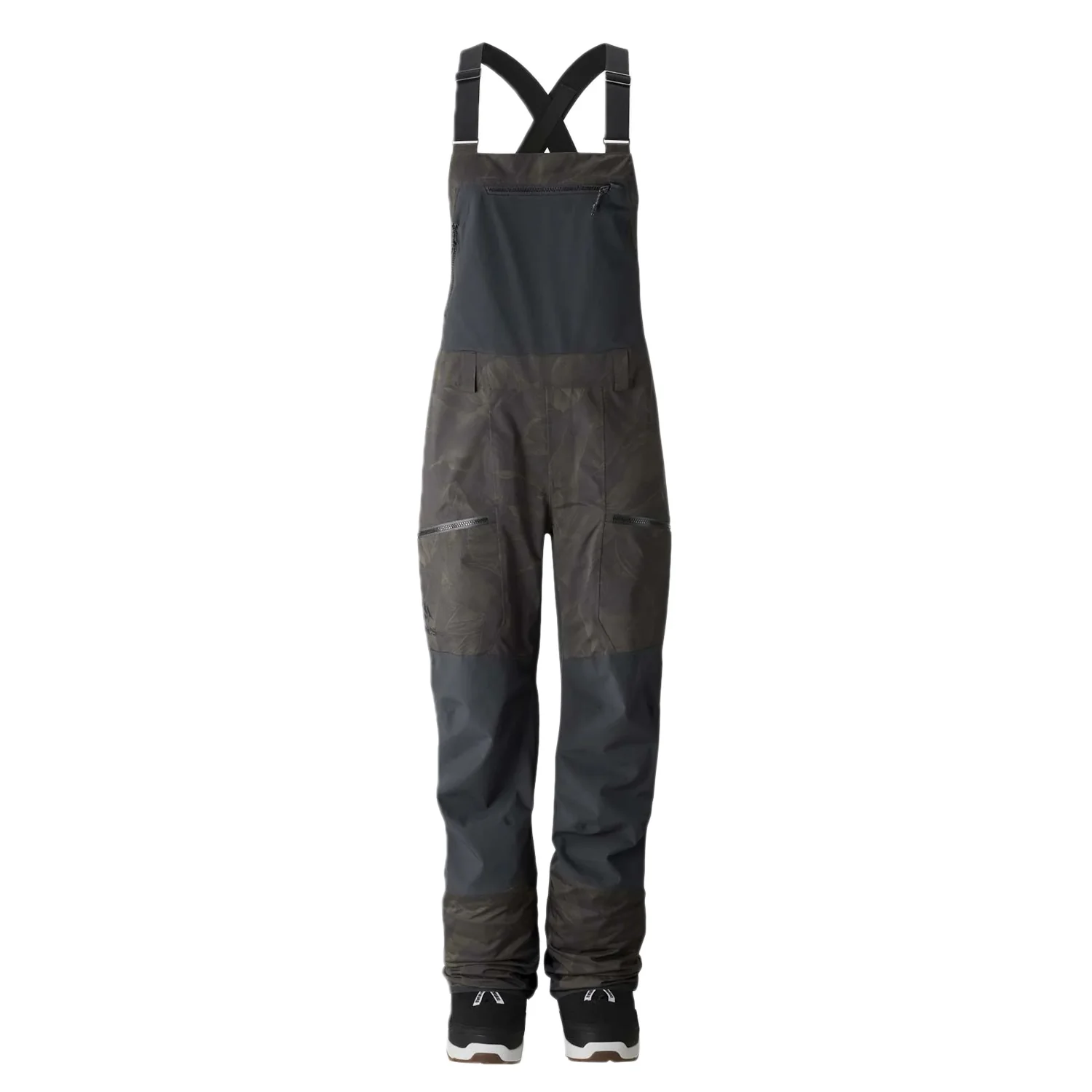 Jones Women's MTN Surf Bib Pant 2023 Black/Mtn Camo Print - Image 2