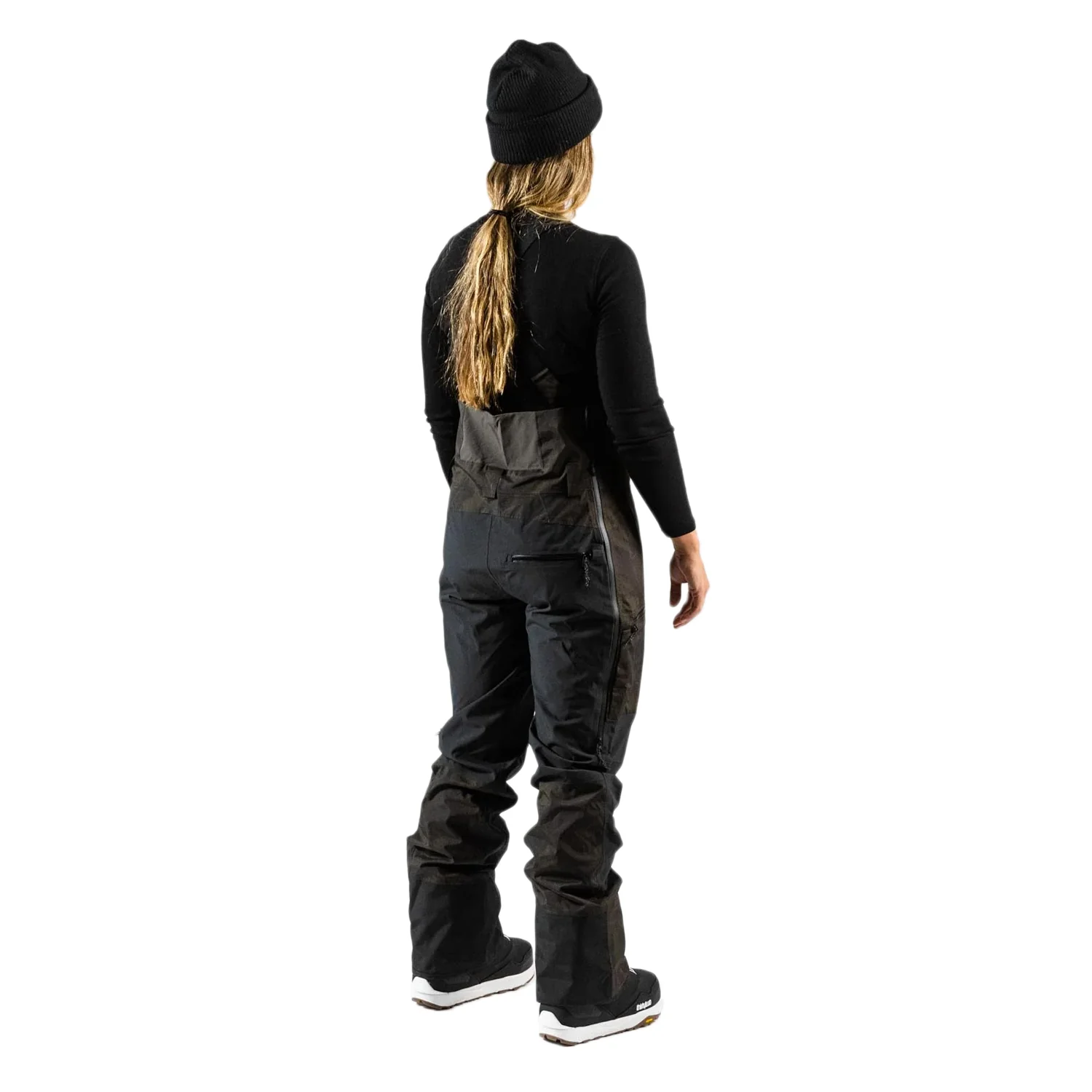 Jones Women's MTN Surf Bib Pant 2023 Black/Mtn Camo Print - Image 3
