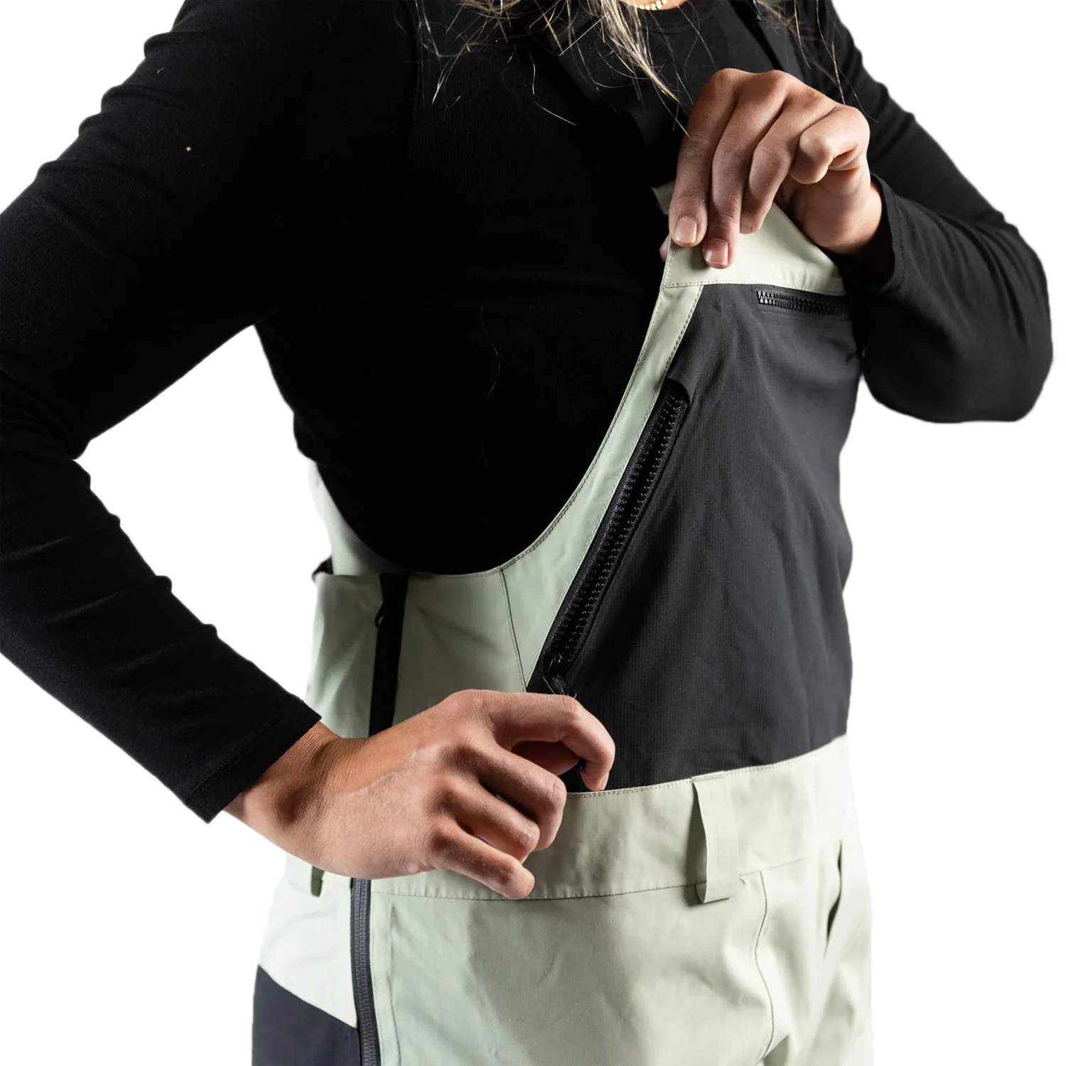 Jones Women's MTN Surf Bib Pant 2023 Sage Green - Image 4