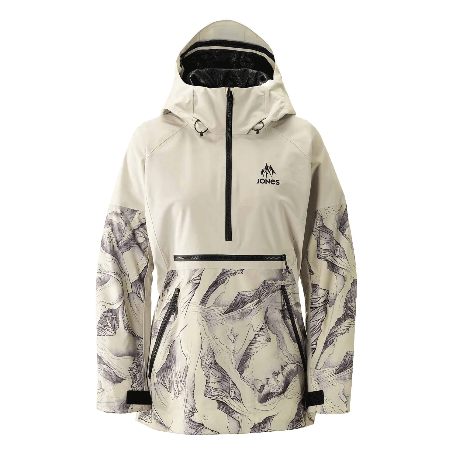 Jones Women's Mtn Surf Recycled Anorak Jacket 2024 Glacier Print/Mineral Grey - Image 3