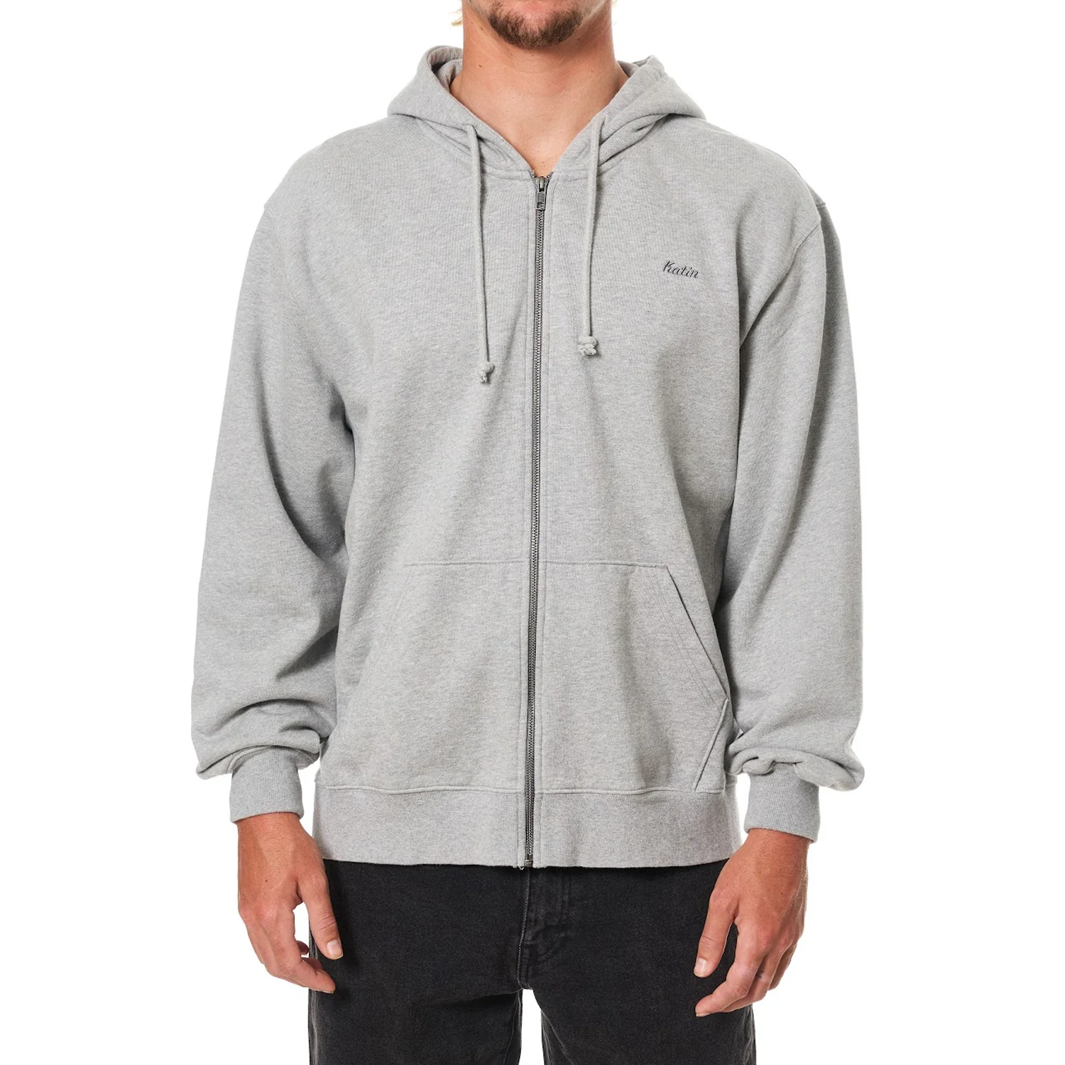 Katin Men's Emb Full Zip Fleece Hoody Heather Gray - Image 2