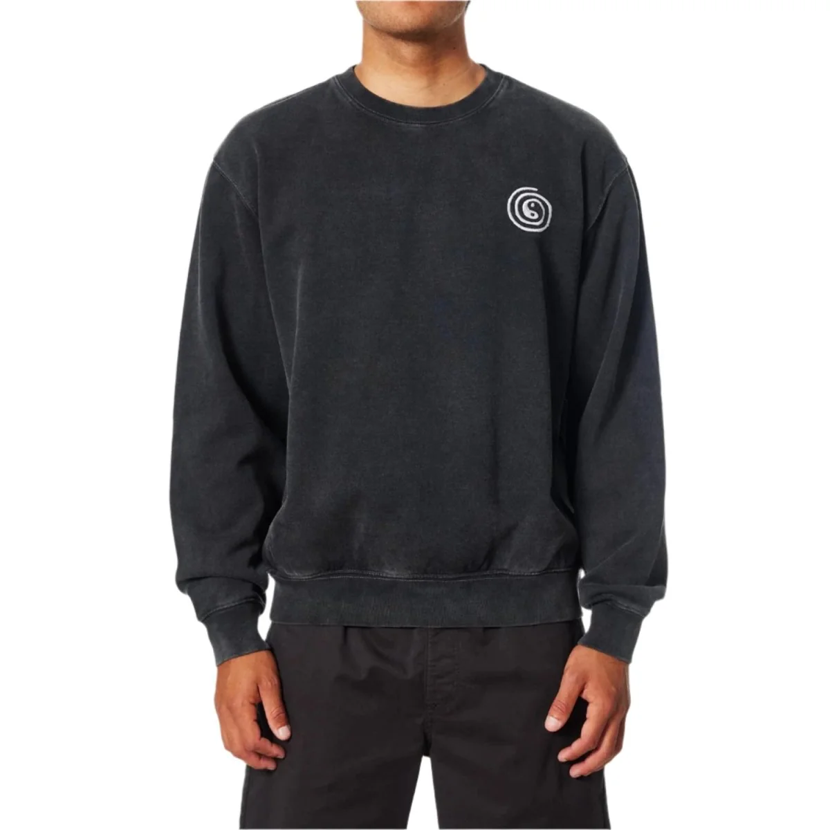 Katin Men's Swirl Embroidered Crewneck Black Sand Wash - Image 2