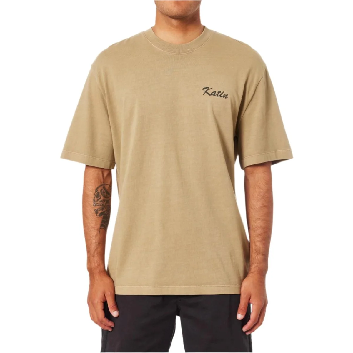 Katin Men's Trabajo Relaxed T-Shirt Covert Green Pigment Dye - Image 2