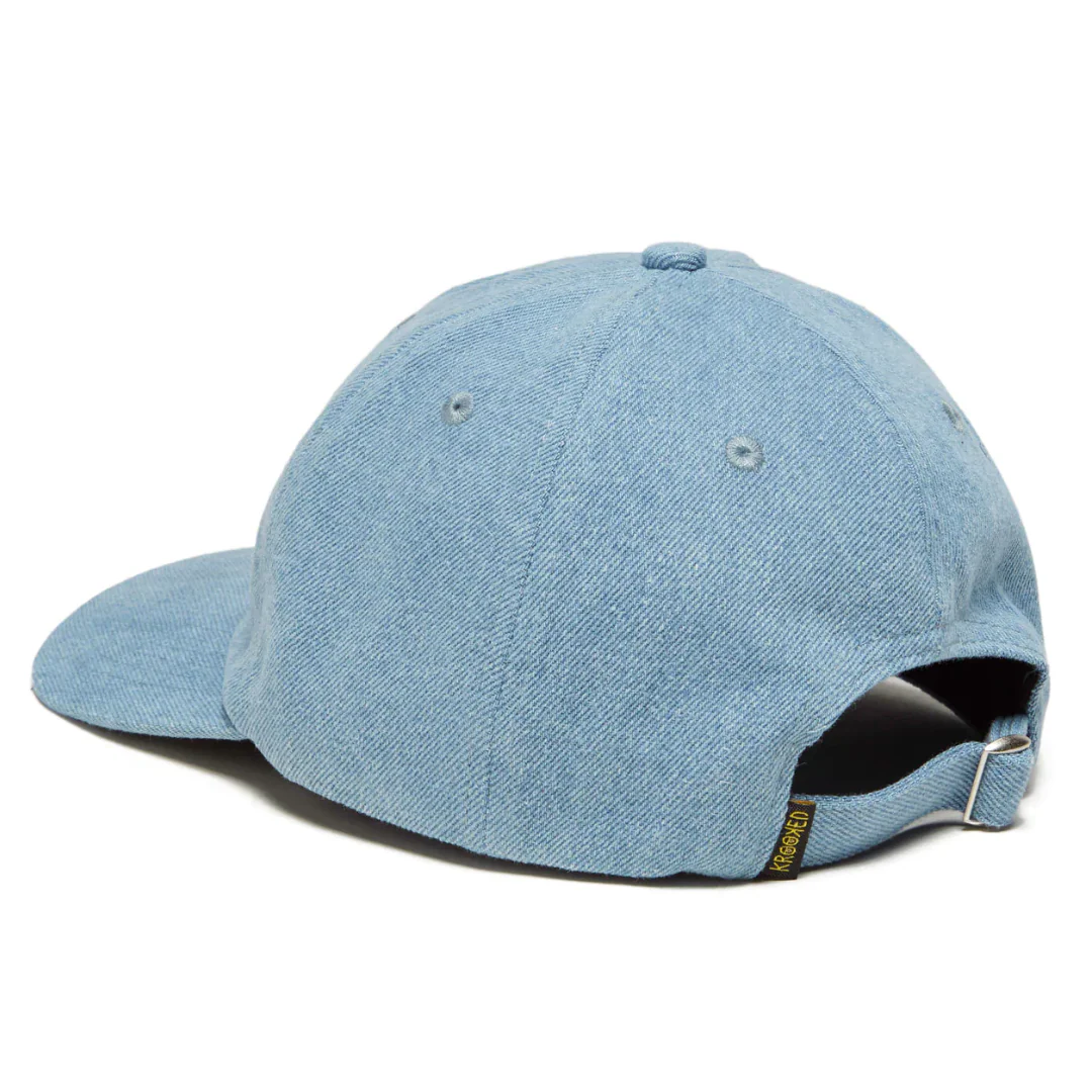 Krooked Moonsmile Script Strapback Hat Denim/Navy - Image 2