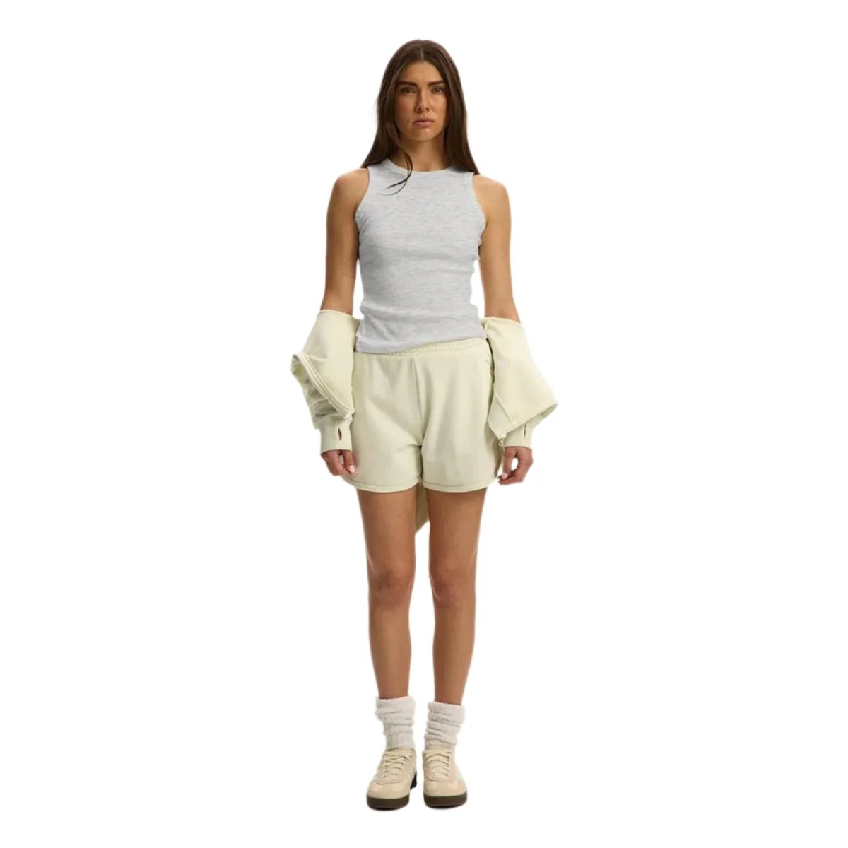Kuwalla-Tee Women's Alex Rib Racer Light Heather Grey - Image 2