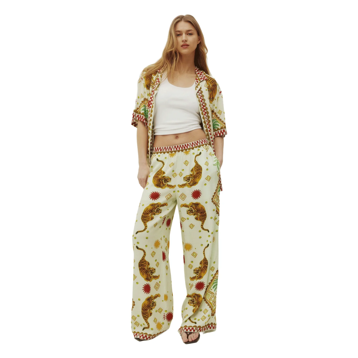 Kuwalla-Tee Women's Beach Shirt Tiger Cream - Image 3