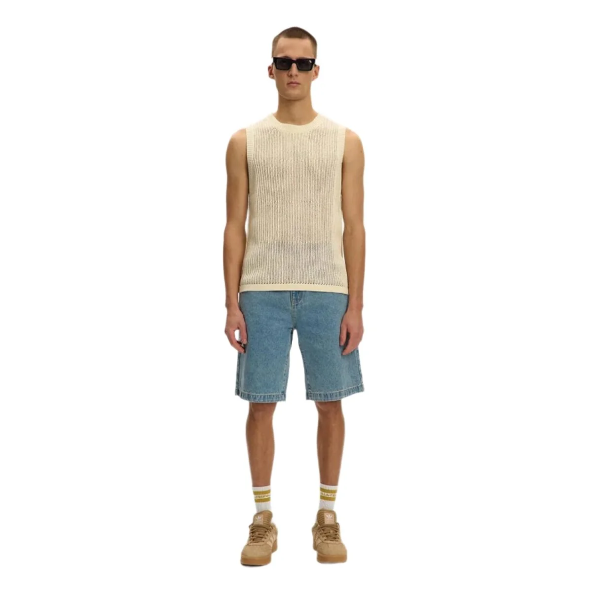 Kuwalla-Tee Knitted Sleeveless Vest Cream - Image 2