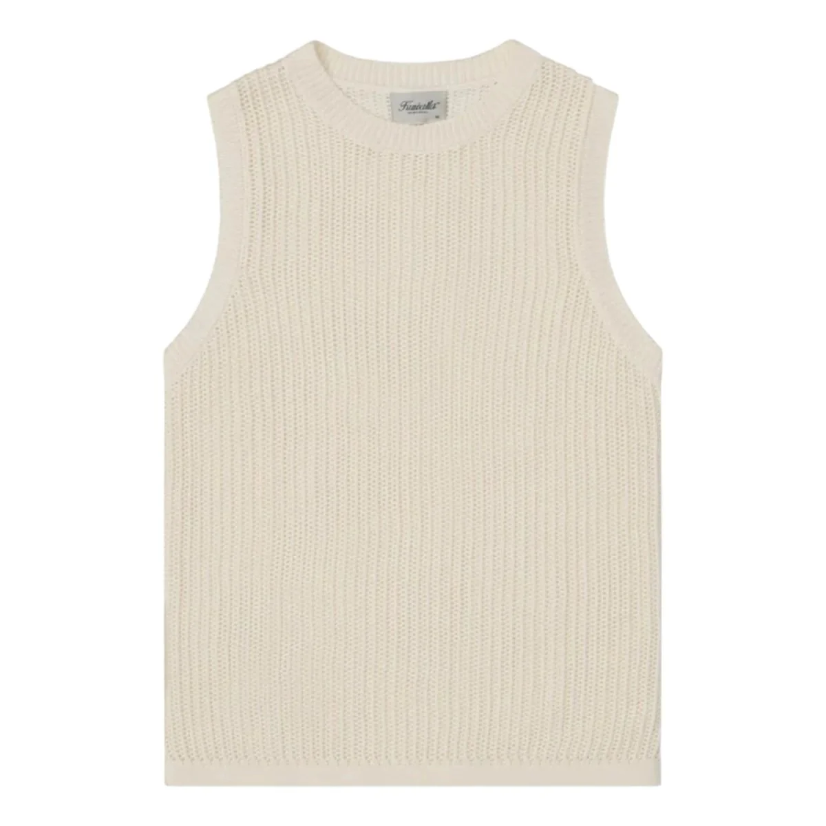 Kuwalla-Tee Knitted Sleeveless Vest Cream - Image 4
