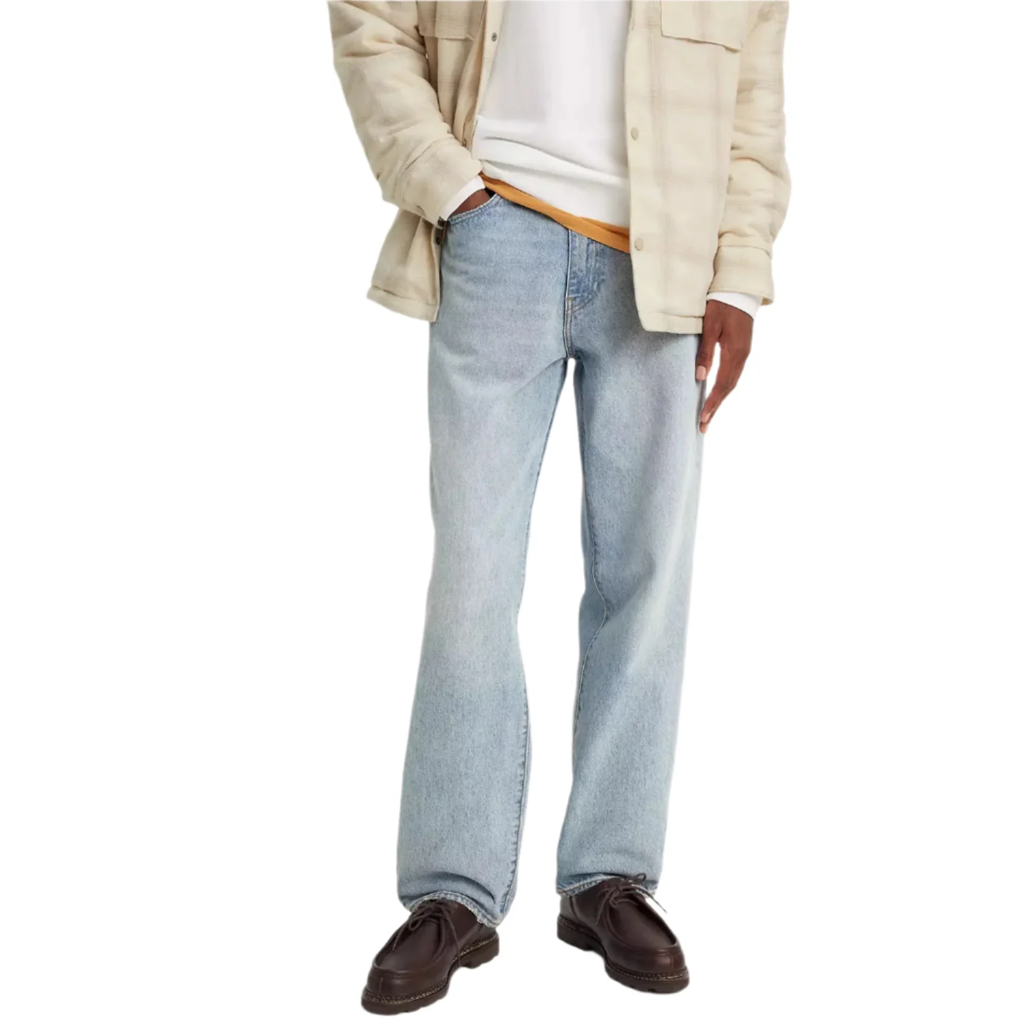 Levis Men's 568 Loose Straight Jean Baby Blue Essentials Light Indigo/Worn In - Image 3