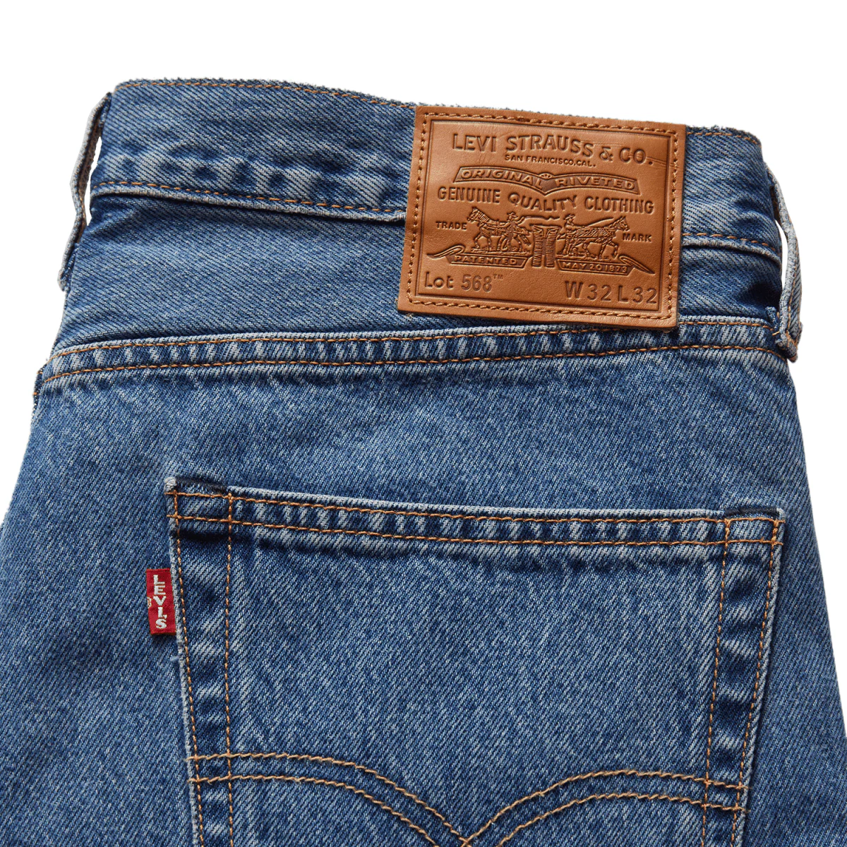 Levis Men's 568 Loose Straight Pant Blue Essentials - Image 5