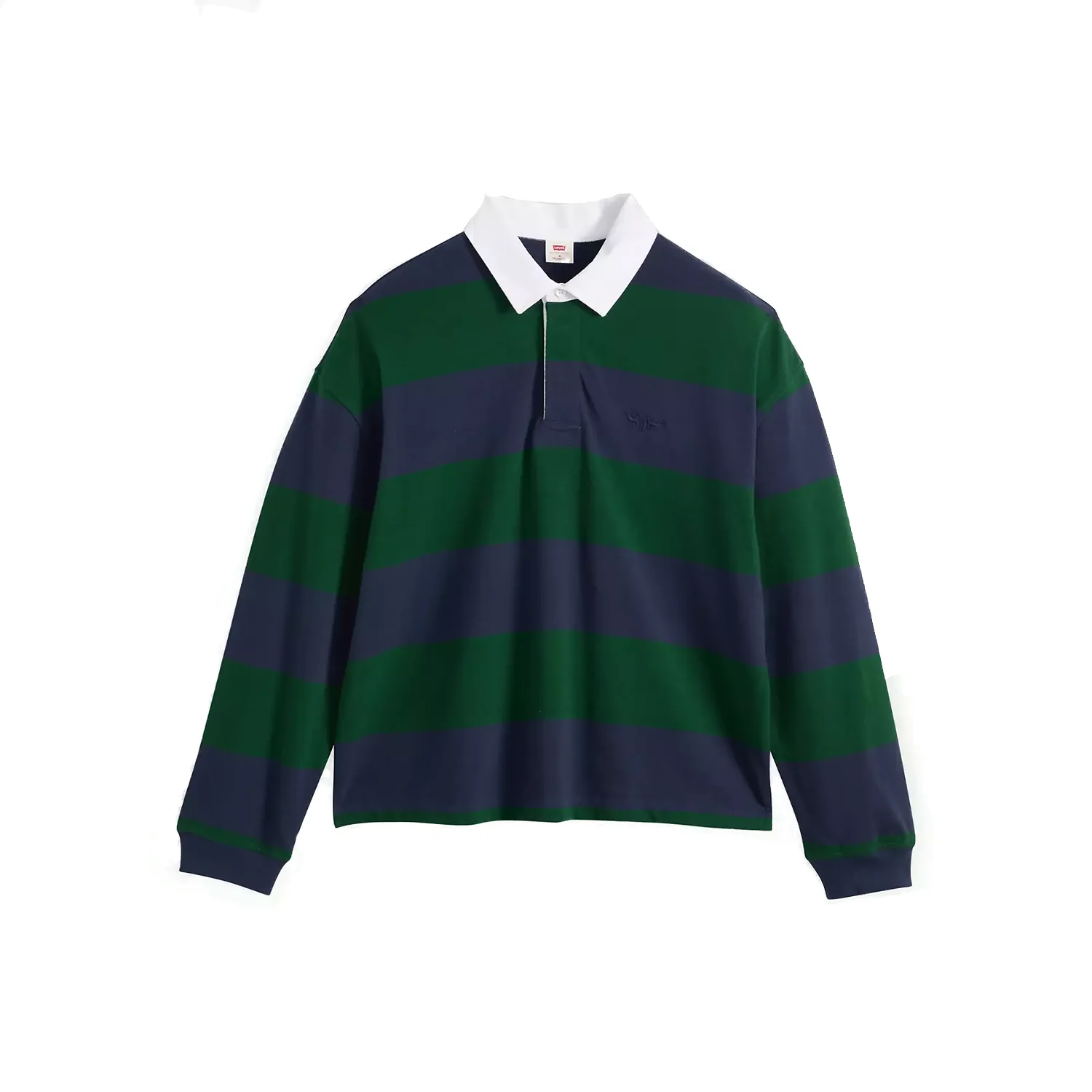 Levis Men's Hudson Boxy L/S Rugby Polo Ronan Stripe Navy - Image 3