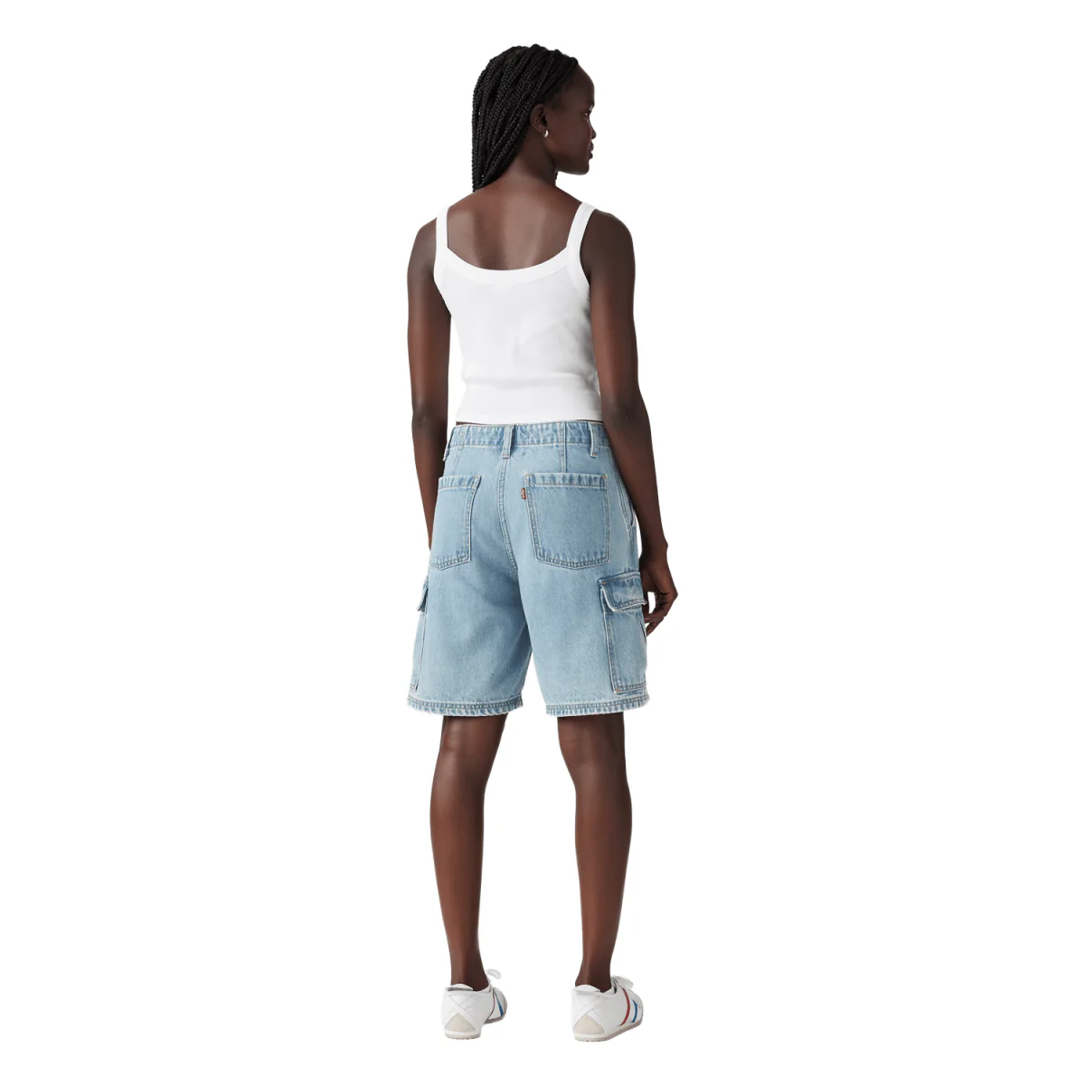 Levis Women's Baggy Cargo Too Clean Short Med Indigo - Image 2