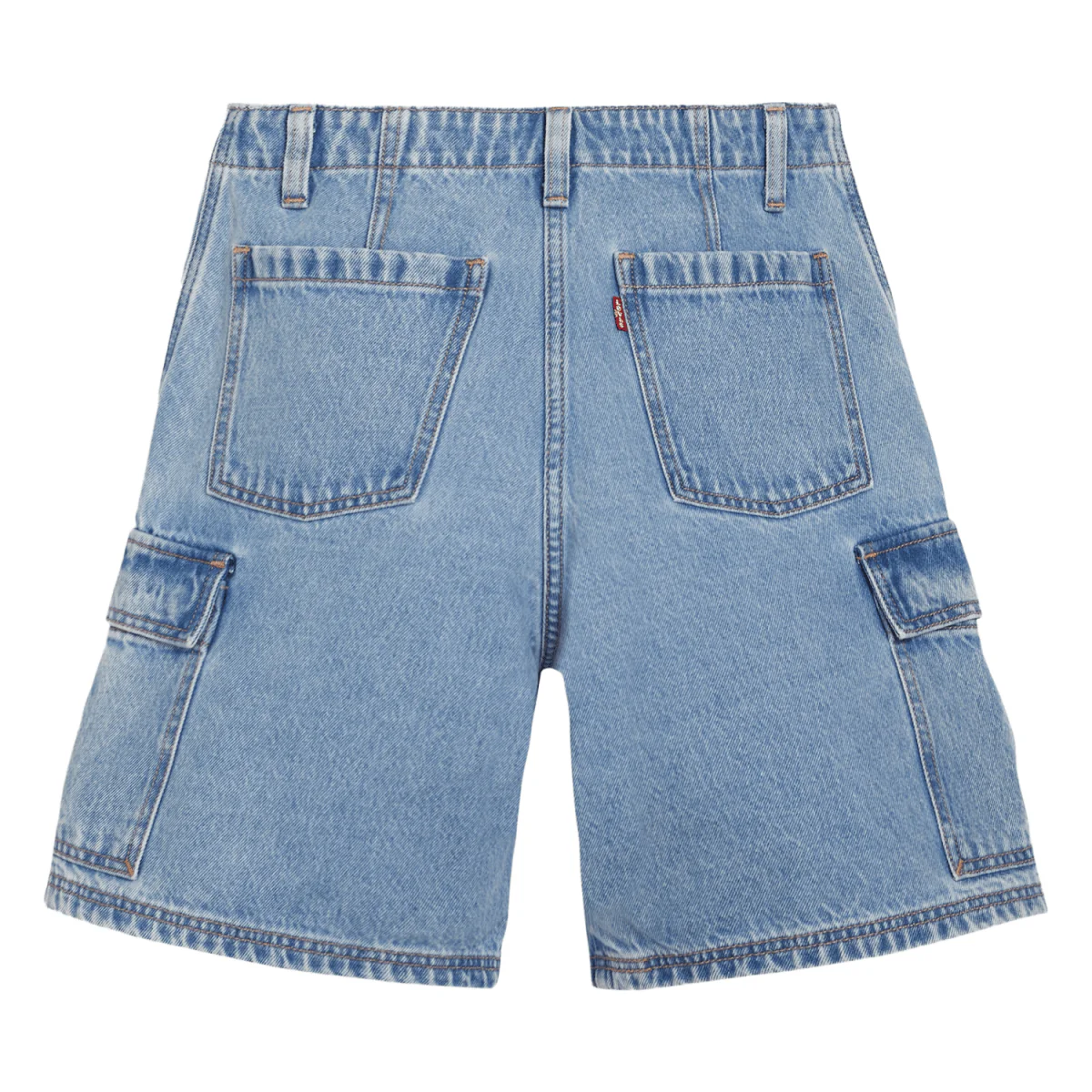 Levis Women's Baggy Cargo Too Clean Short Med Indigo - Image 4