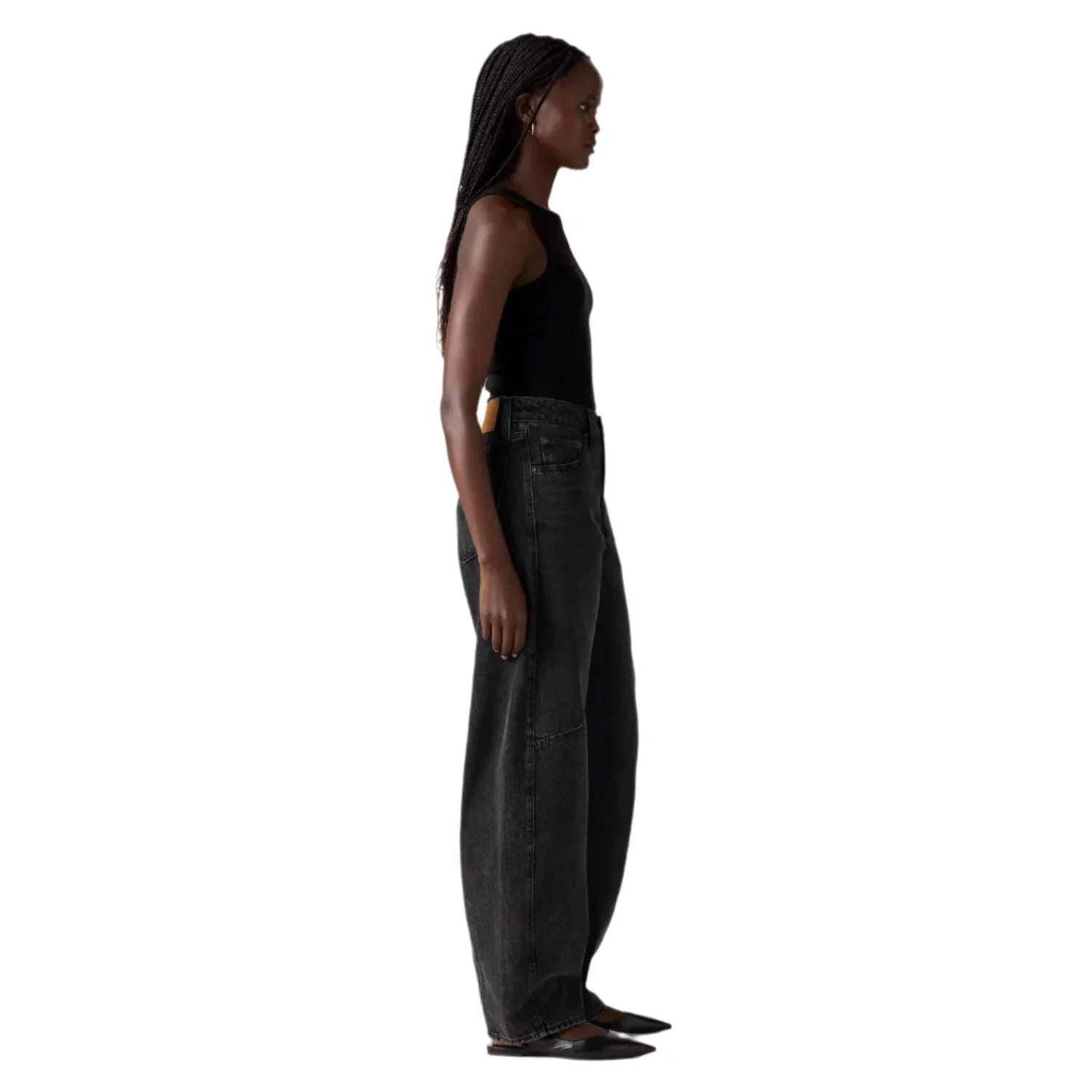 Levis Women's Baggy Dad Jean Barrel Rebel Edge Black - Image 4
