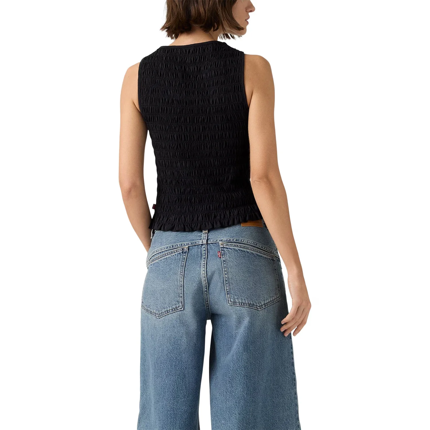 Levis Women's Bella Smocked Top Anthracite Night - Image 2