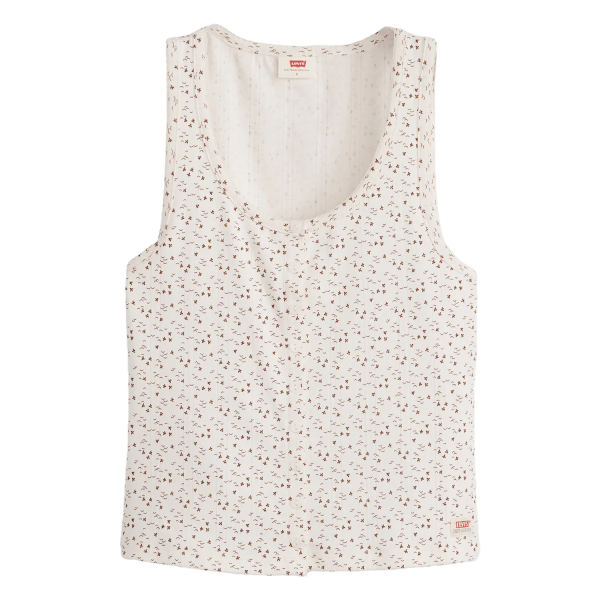 Levis Women's Dry Goods Pointelle Tank Celeste Ditsy Gardenia - Image 4