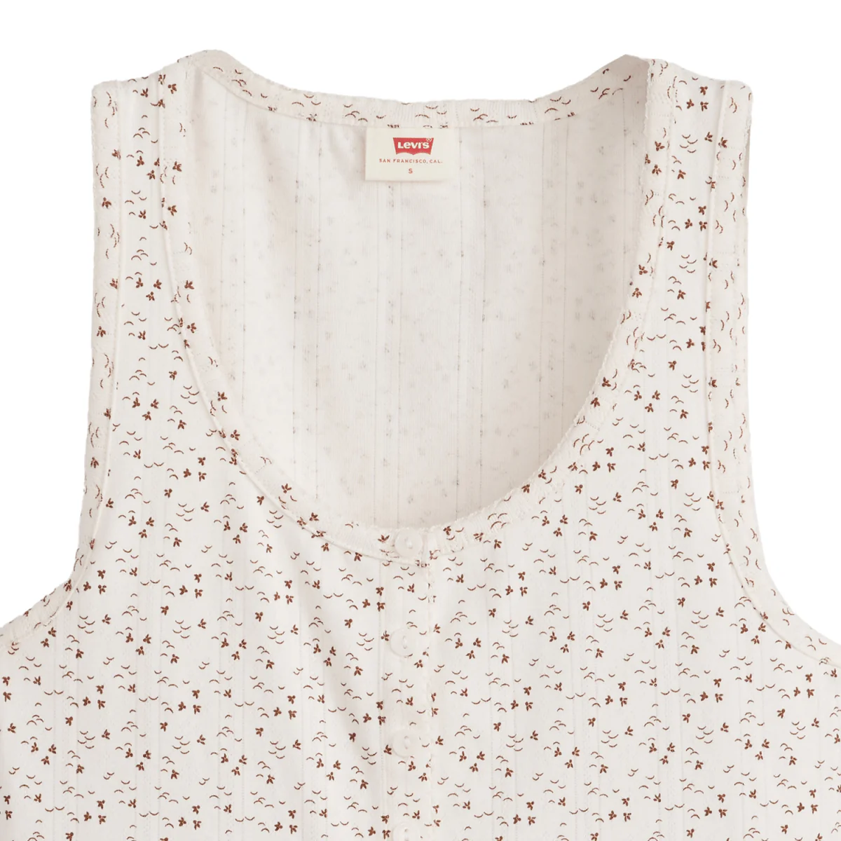Levis Women's Dry Goods Pointelle Tank Celeste Ditsy Gardenia - Image 5