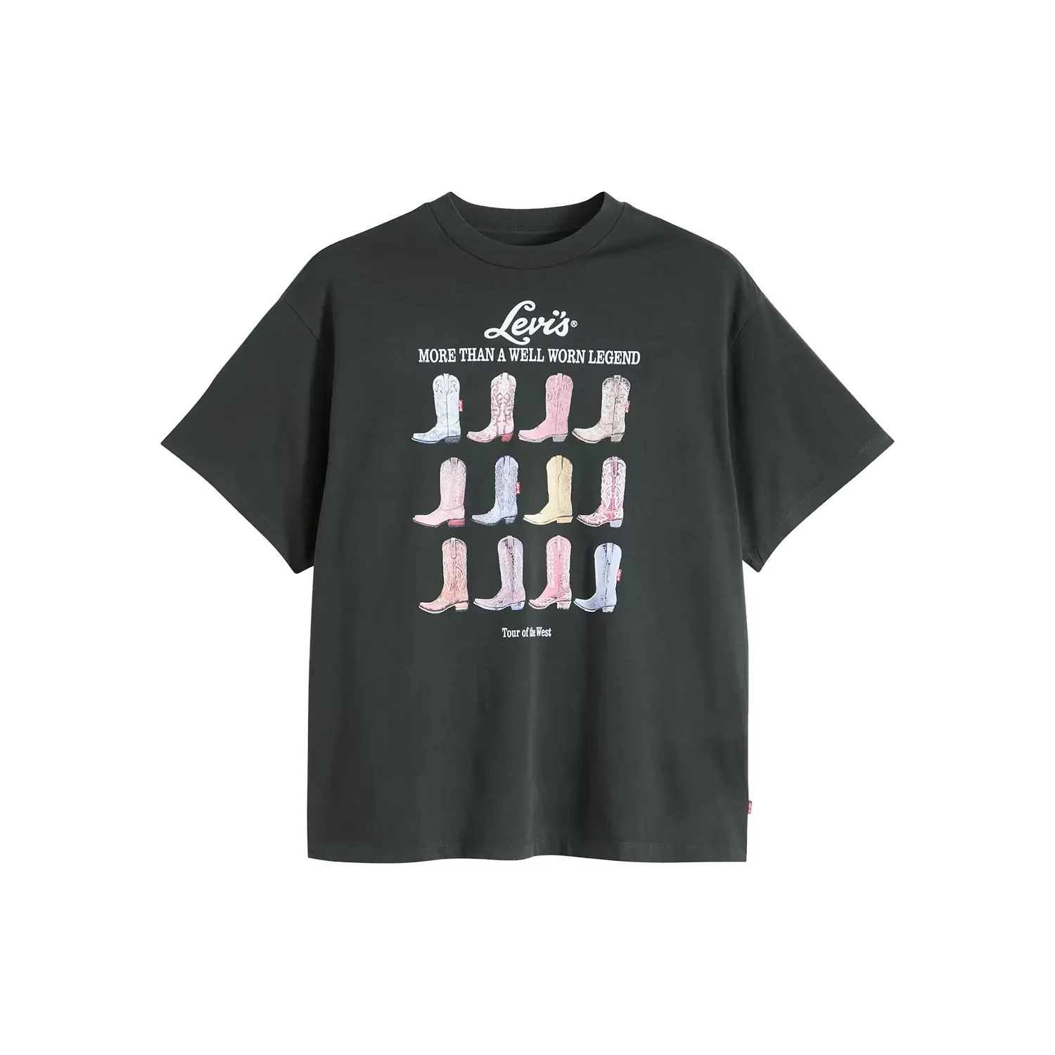 Levis Women's Graphic Short Stack T-Shirt All The Boots Pirate Black - Image 3