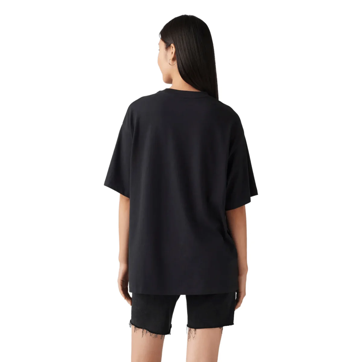 Levis Women's Graphic Short Stack T-Shirt Folky Flower All Black - Image 2