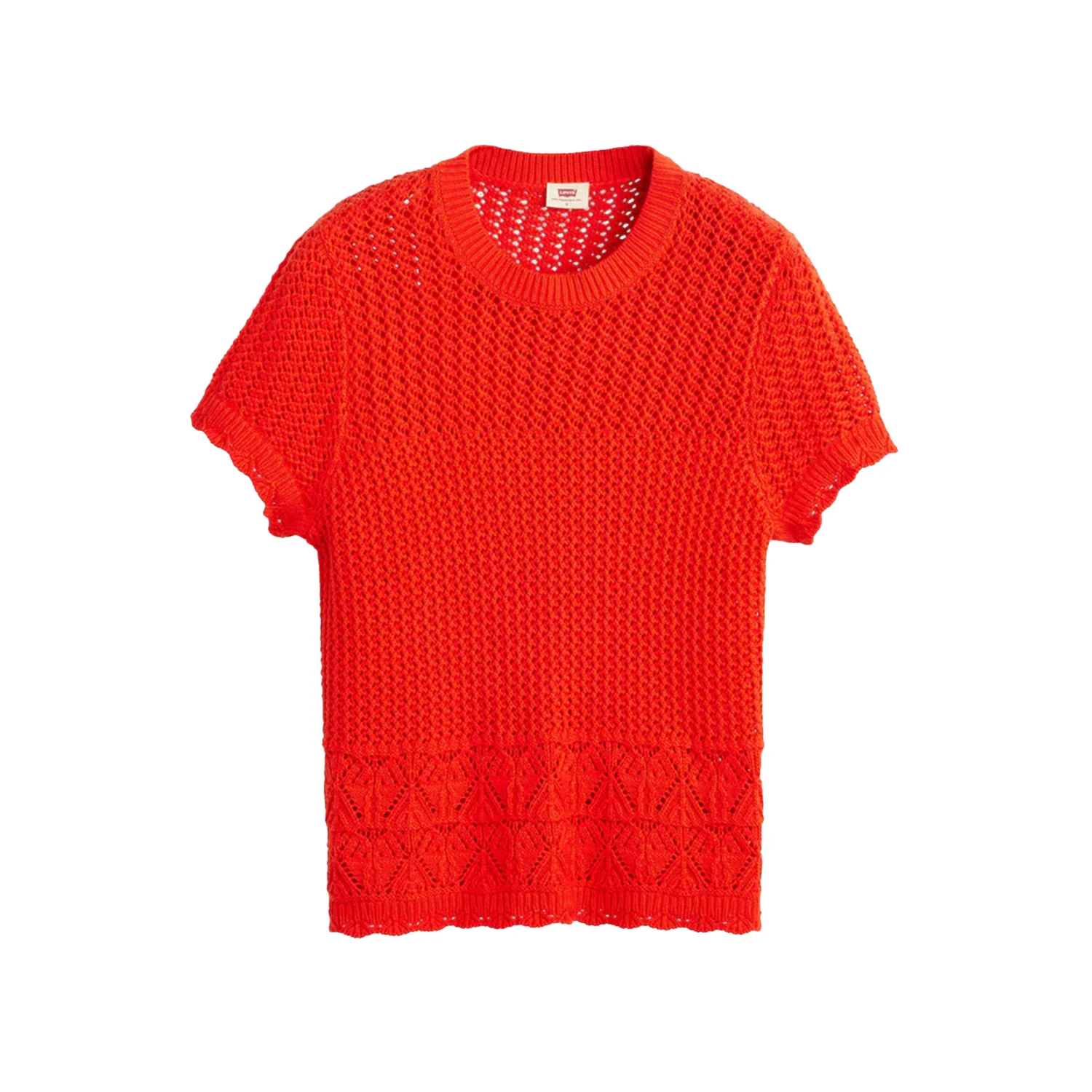 Levis Women's Isabelle Crochet S/S Sweater Signal Red - Image 3