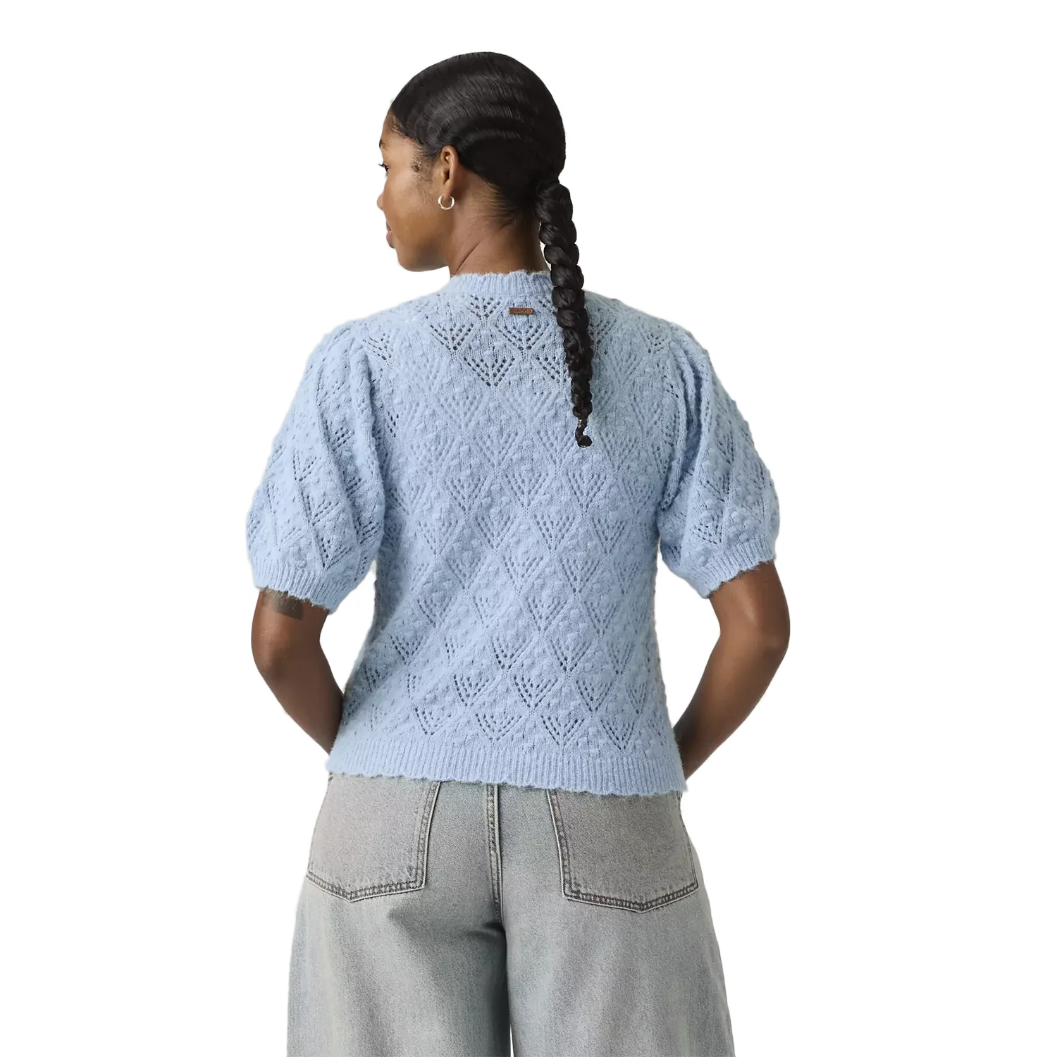 Levis Women's Pauline Pointelle S/S Cardi Glacier Lake - Image 2