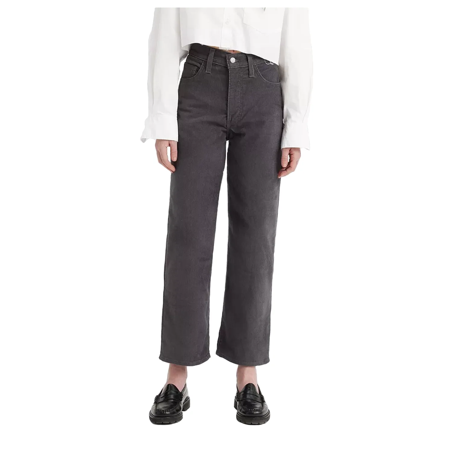 Levis Women's Ribcage Straight Ankle Zip Jean Blackened Pearl - Image 2