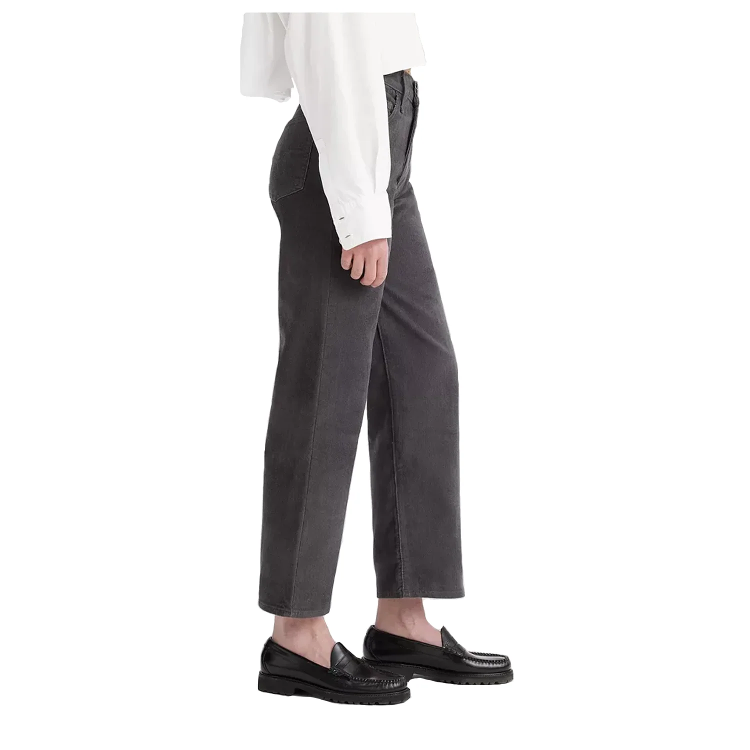 Levis Women's Ribcage Straight Ankle Zip Jean Blackened Pearl - Image 3