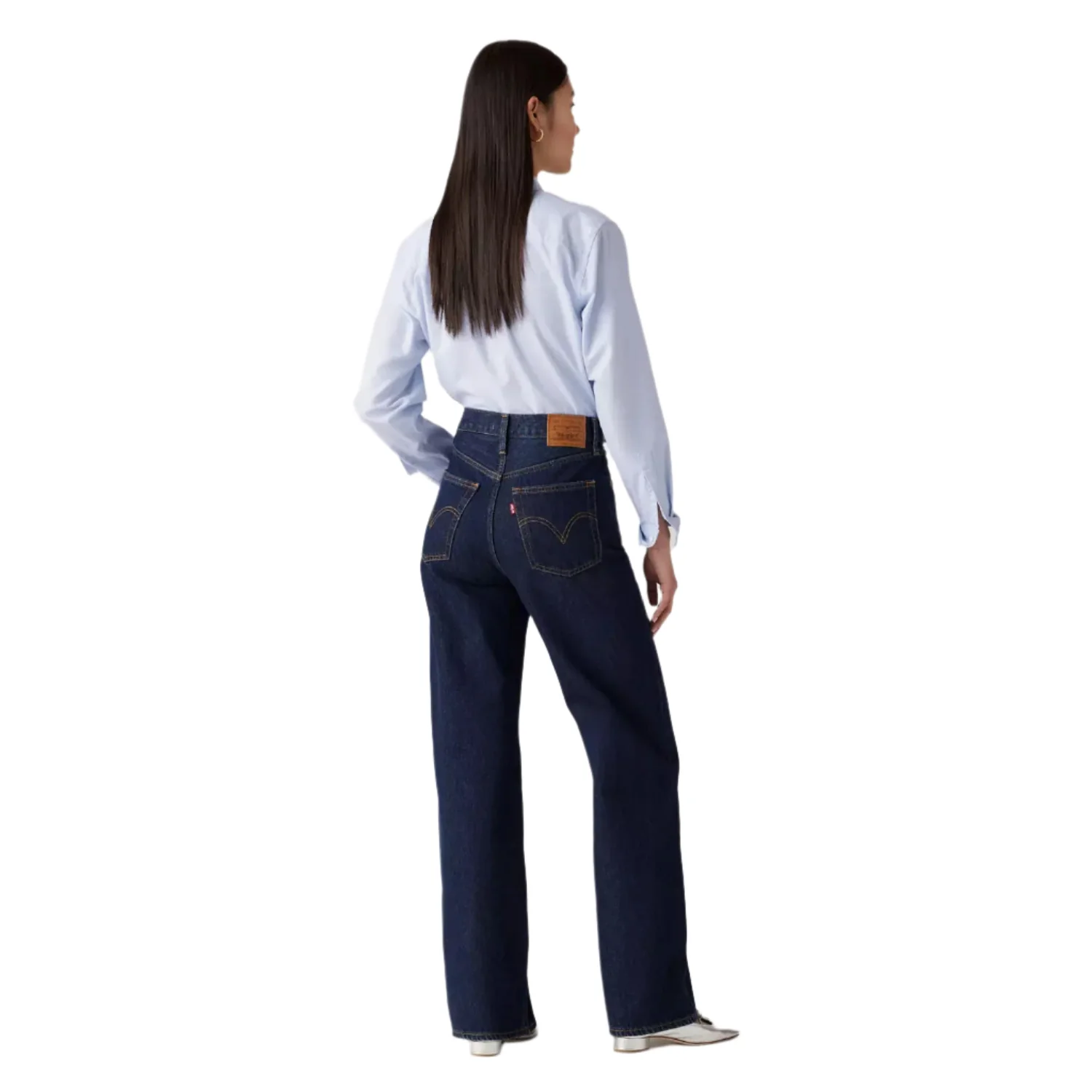 Levis Women's Ribcage Wide Leg H223 Shaded View Jean Dark Indigo/Flat Finish - Image 3